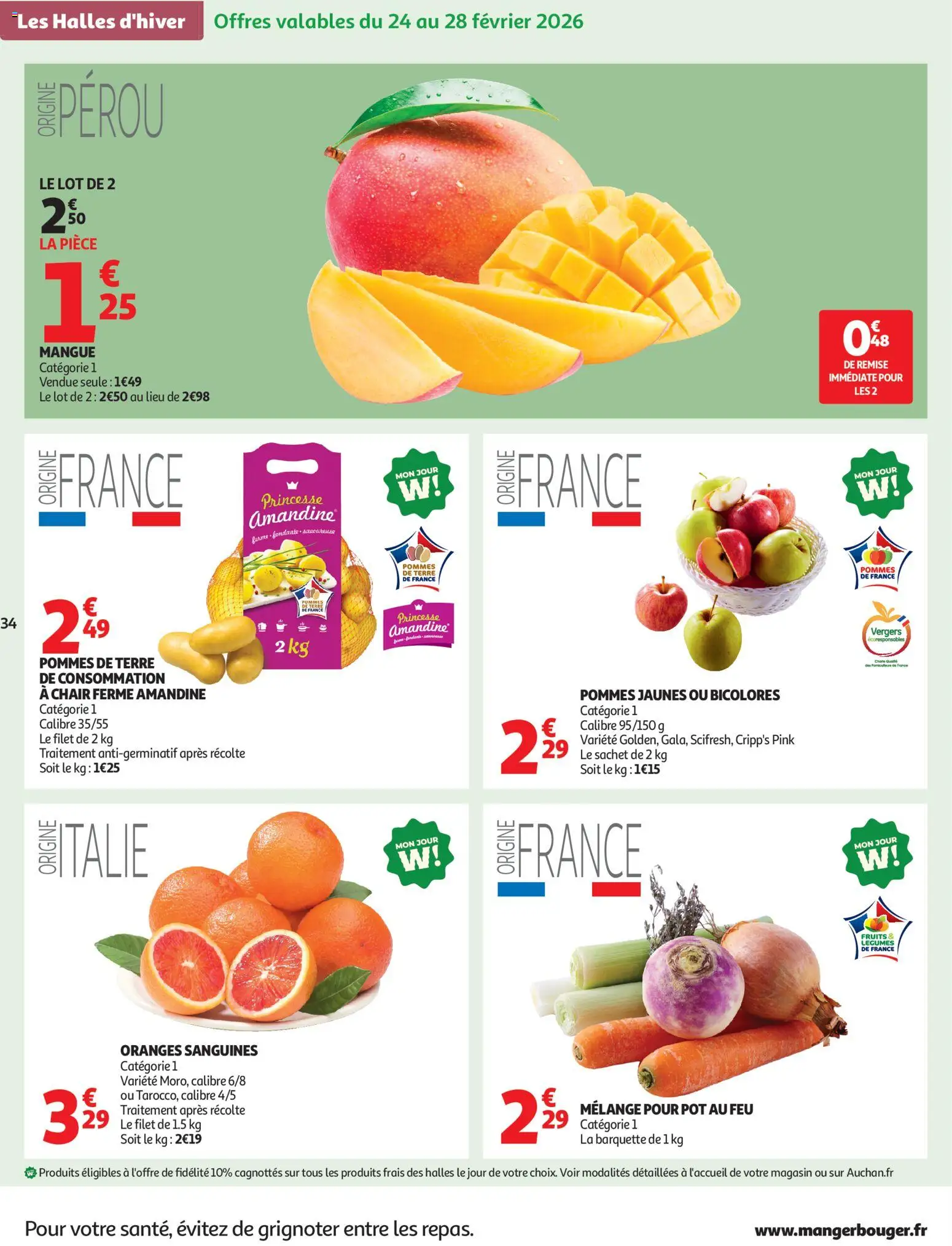 {H1} | Page: 34 | Produits: Mangue, Pommes, Oranges, Pommes de terre