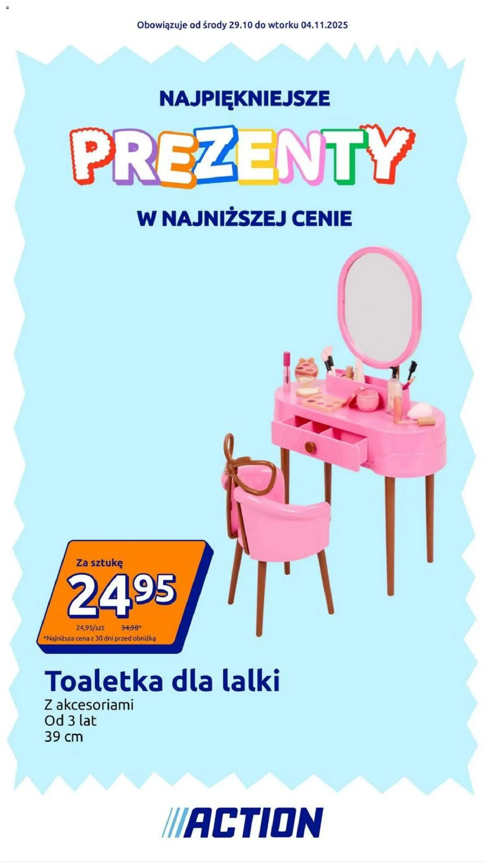 Action Gazetka - Presents od 29.10.2025 | Strona: 1 | Produkty: Toaletka