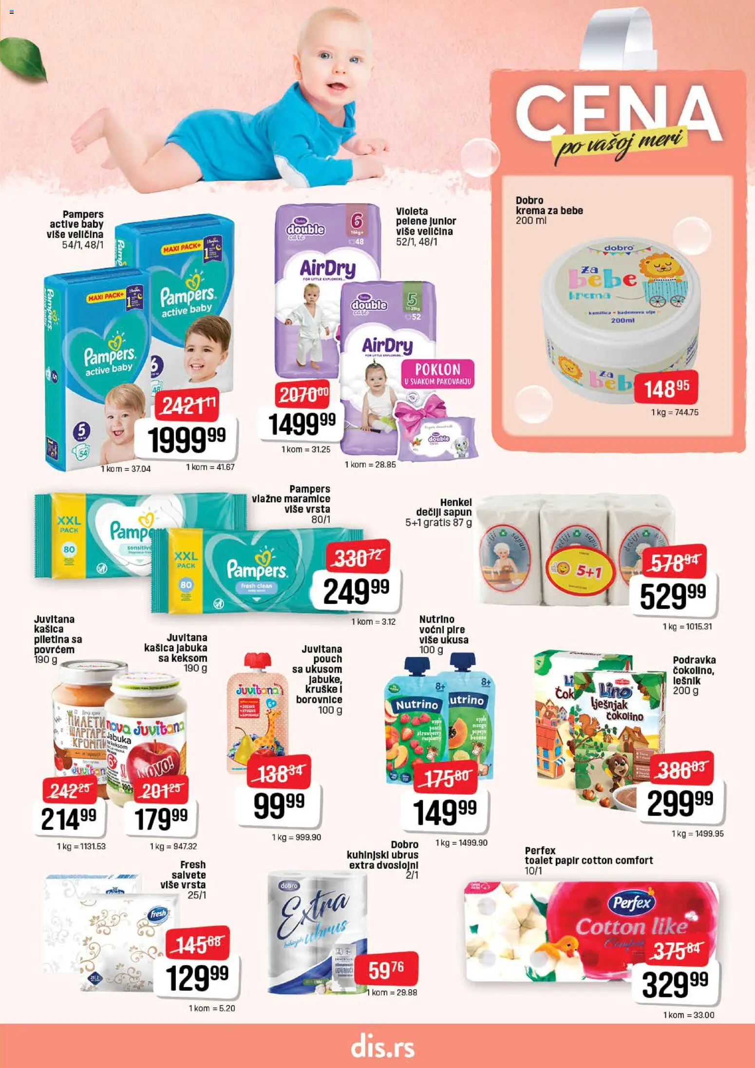 DIS katalog - važi od 02.01.2026 | Strana: 15 | Proizvode: Pampers, Salvete, Podravka, Pelene