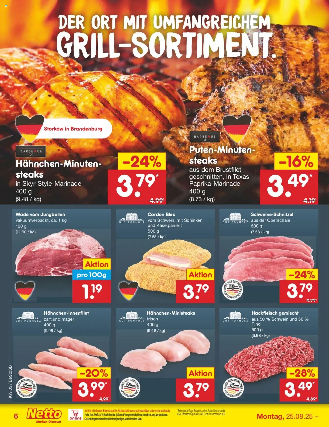 Netto Marken-Discount Prospekt 	 - gültig ab dem 25.08.2025 | Seite: 10 | Produkte: Schinken, Hackfleisch