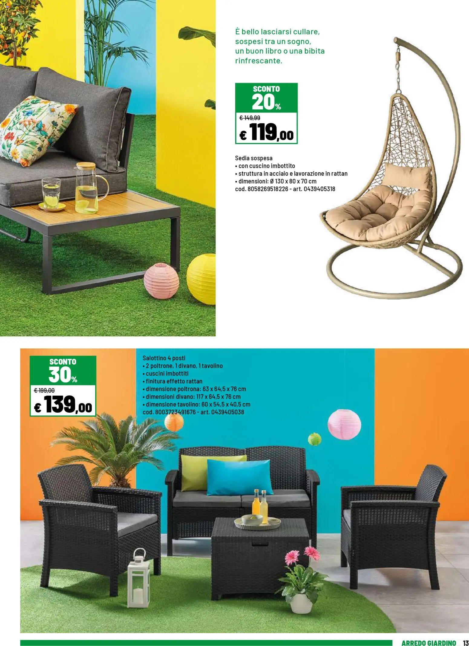 Volantino Iper del 20.04.2026 | Pagina: 13 | Prodotti: Bibita, Divano, Poltrona, Sedia