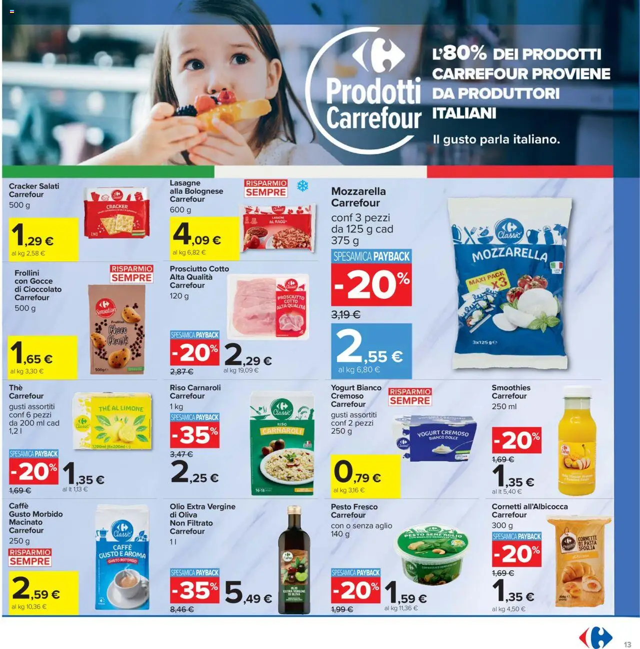Volantino Carrefour del 26.09.2025 | Pagina: 13 | Prodotti: Riso Carnaroli, Riso, Limone, The