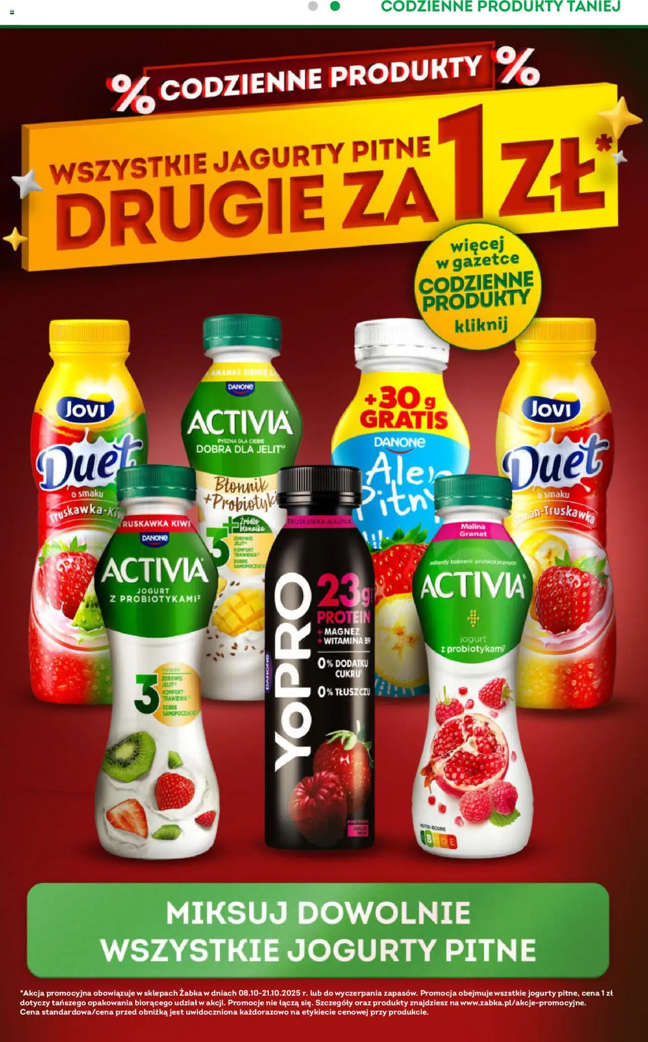 Żabka Gazetka od 08.10.2025 | Strona: 3 | Produkty: Jogurty pitne, Jogurt, Ananas, Kiwi