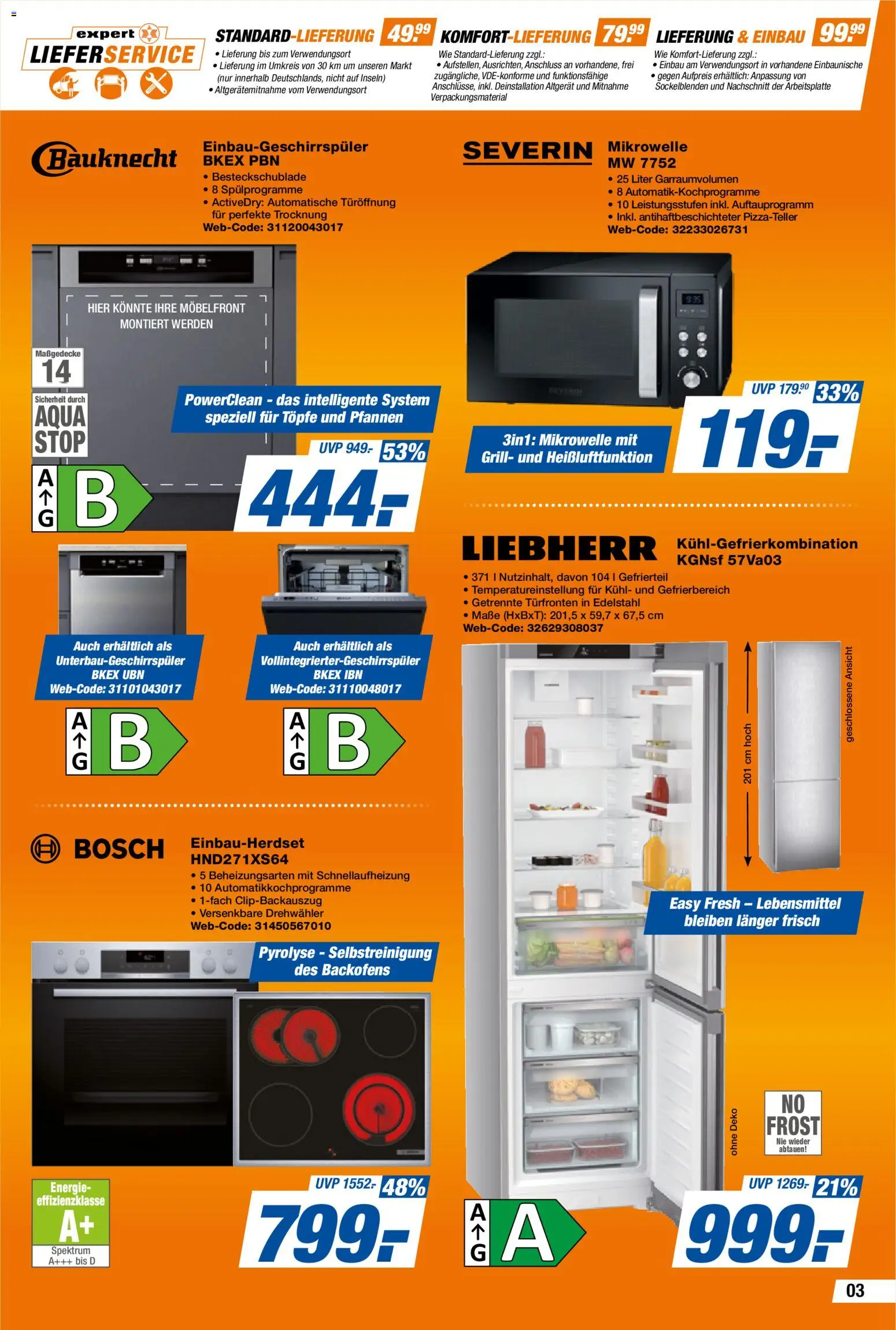 Expert Prospekt 	 – gültig ab 27.02.2026 | Seite: 3 | Produkte: Bosch, Liebherr, Mikrowelle, Grill
