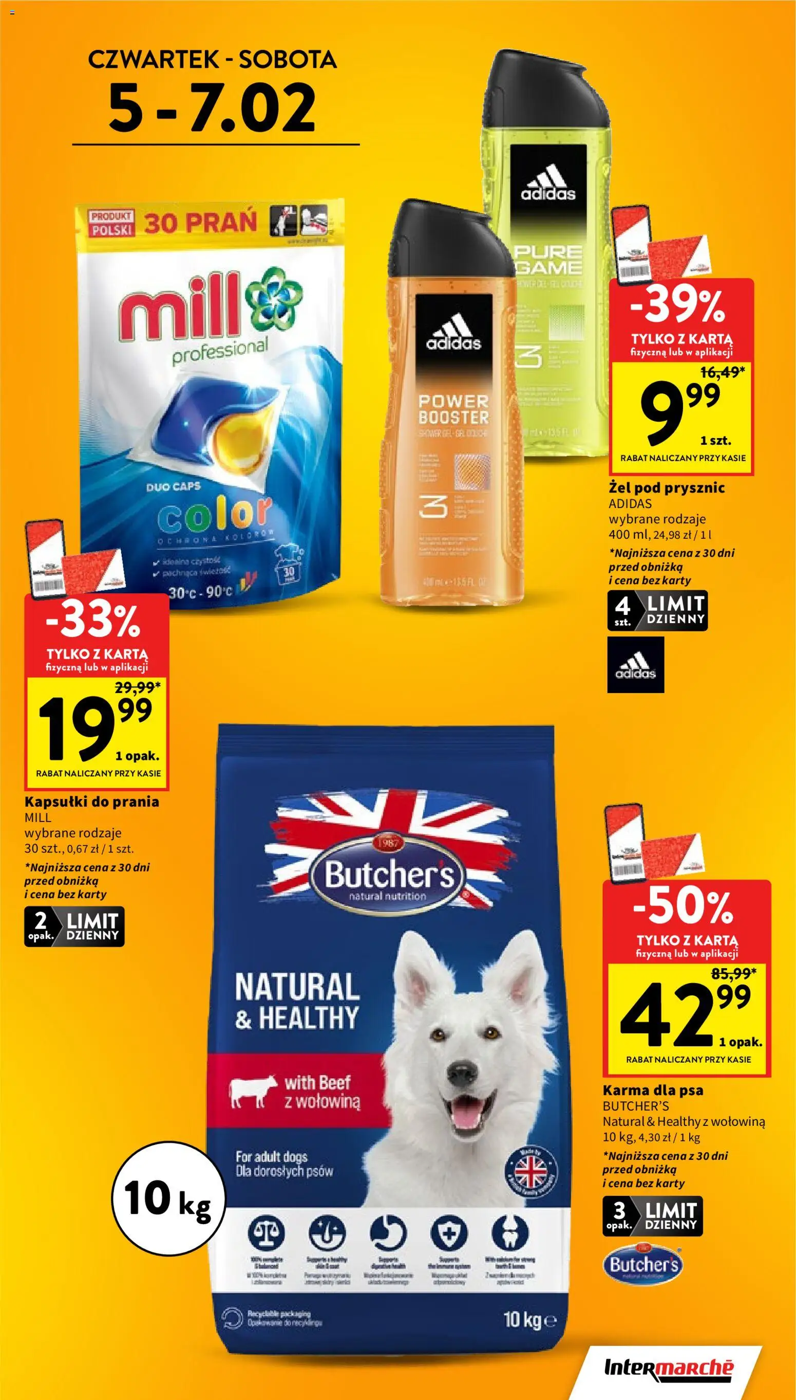 Intermarche Gazetka od 05.02.2026 | Strona: 5 | Produkty: Karta, Karma dla psa, Wołowina, Żel pod prysznic