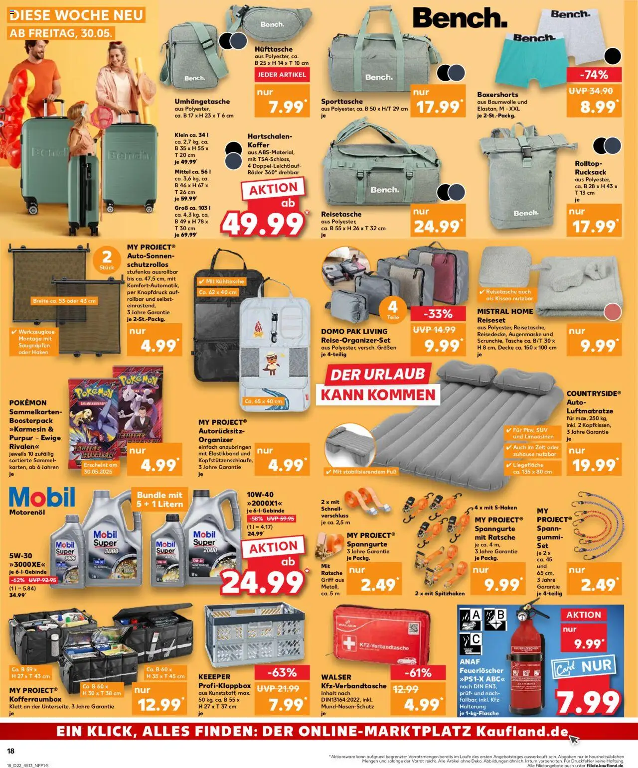 Kaufland Prospekt 	 - gültig ab dem 30.05.2025 | Seite: 18 | Produkte: Kissen, Rucksack, Koffer, Augenmaske