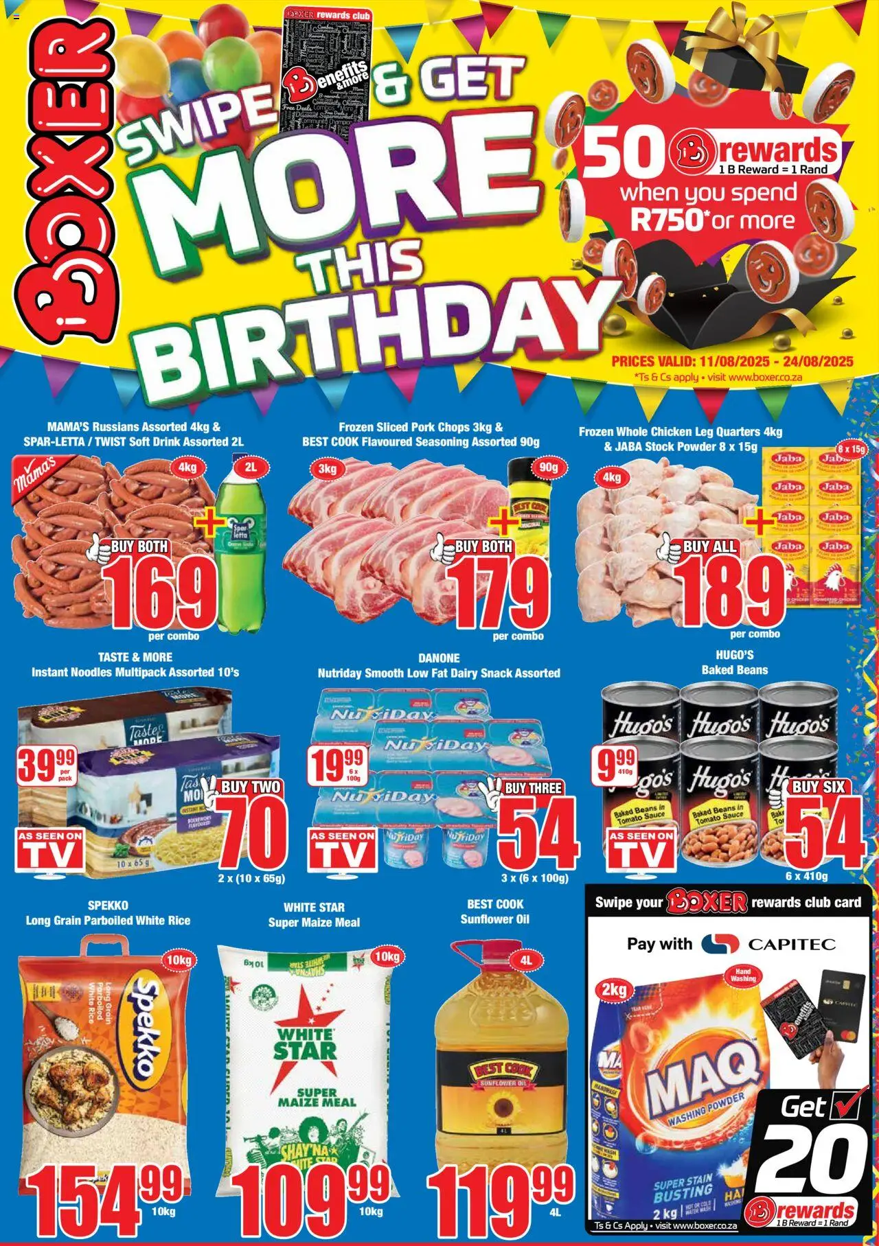 Boxer - Eastern Cape - Specials │ valid from 11.08.2025 | Page: 1 | Products: Beans, Maize meal, Powder, Washing powder