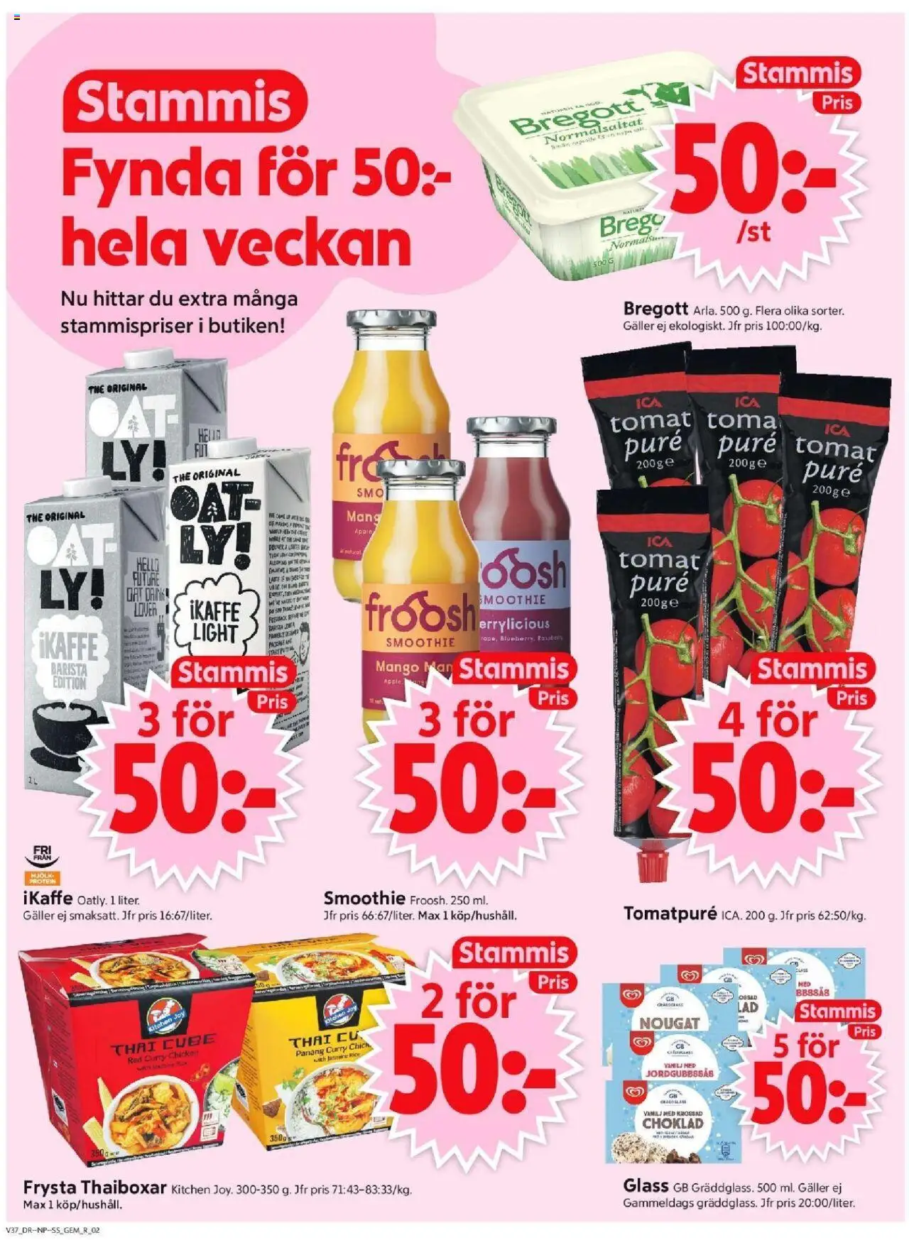 ICA Supermarket reklamblad aktuell från 08.09.2025 | Sida: 2 | Produkter: Galler, Bregott, Äpple, Glass
