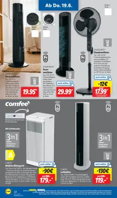Lidl - Bremen - gültig ab dem 16.06.2025 | Seite: 28 | Produkte: Ventilator, Klimagerät, Turmventilator