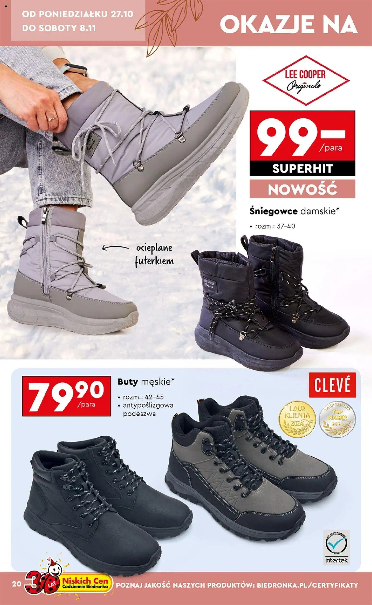 Biedronka Black Friday od 25.10.2025 | Strona: 20 | Produkty: Buty, Śniegowce