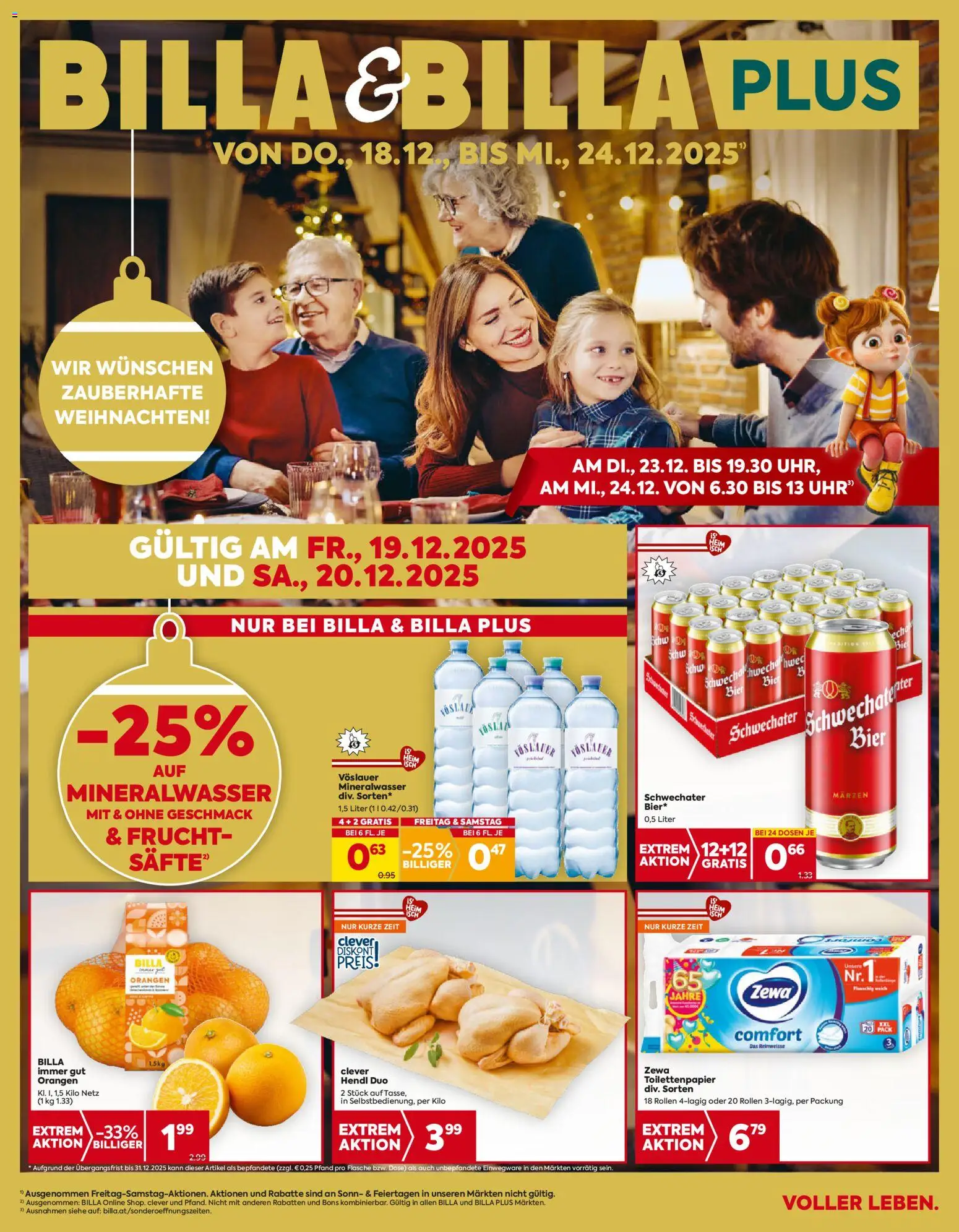 Billa AT akciós ujság - amely érvényes a következő dátumtól: 18.12.2025 | Oldal: 1