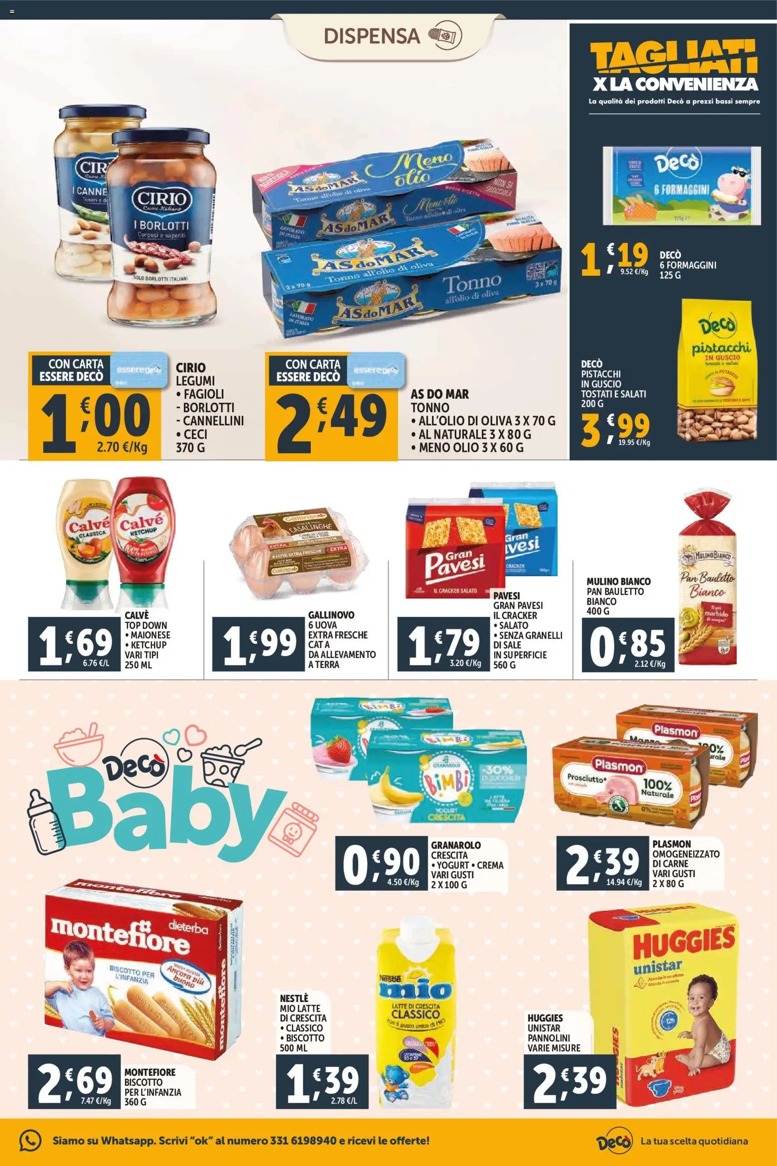 Volantino Decò del 23.02.2026 | Pagina: 9 | Prodotti: Pannolini, Ceci, Latte, Top