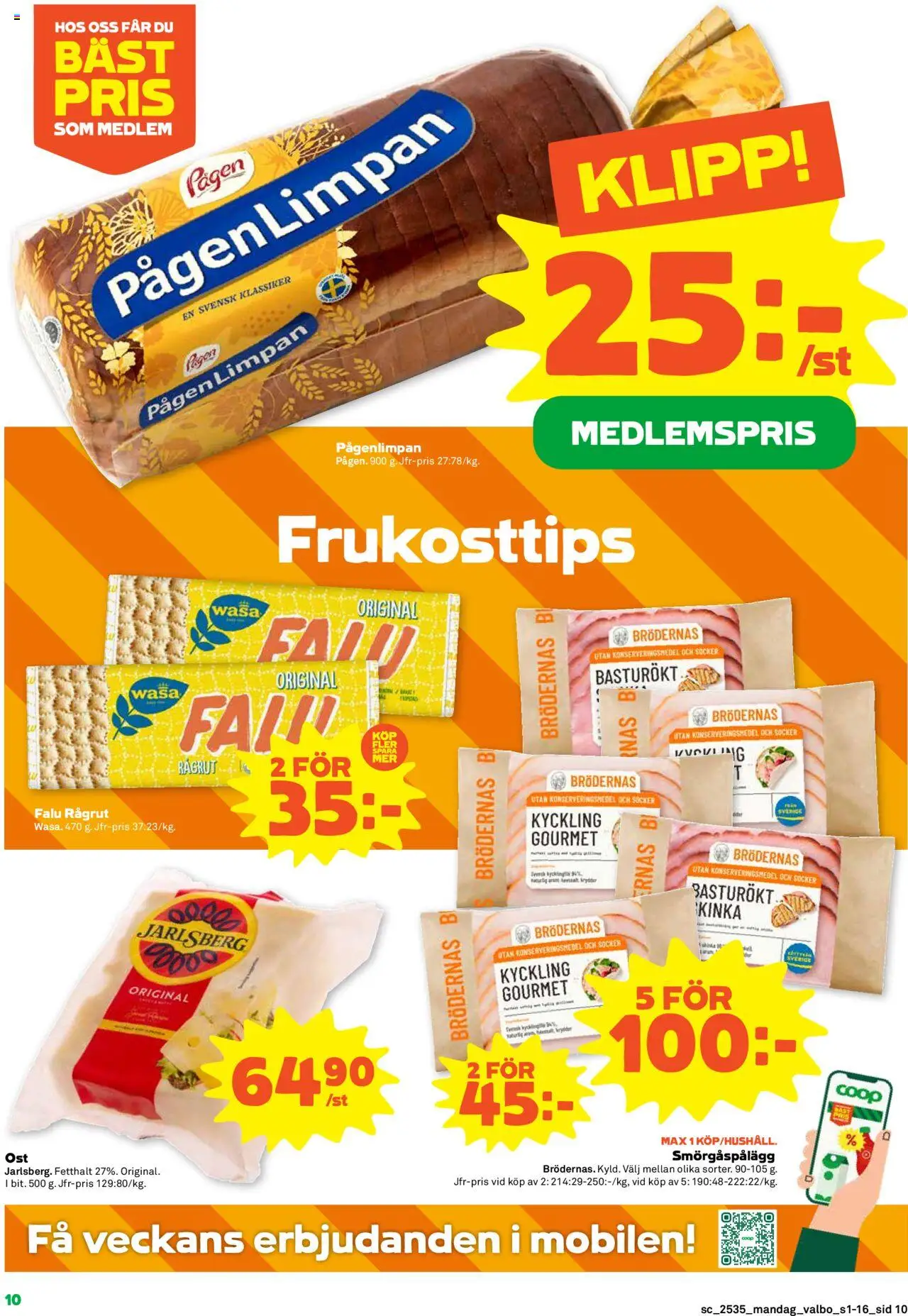 Coop Forum reklamblad aktuell från 25.08.2025 | Sida: 10 | Produkter: Smörgåspålägg