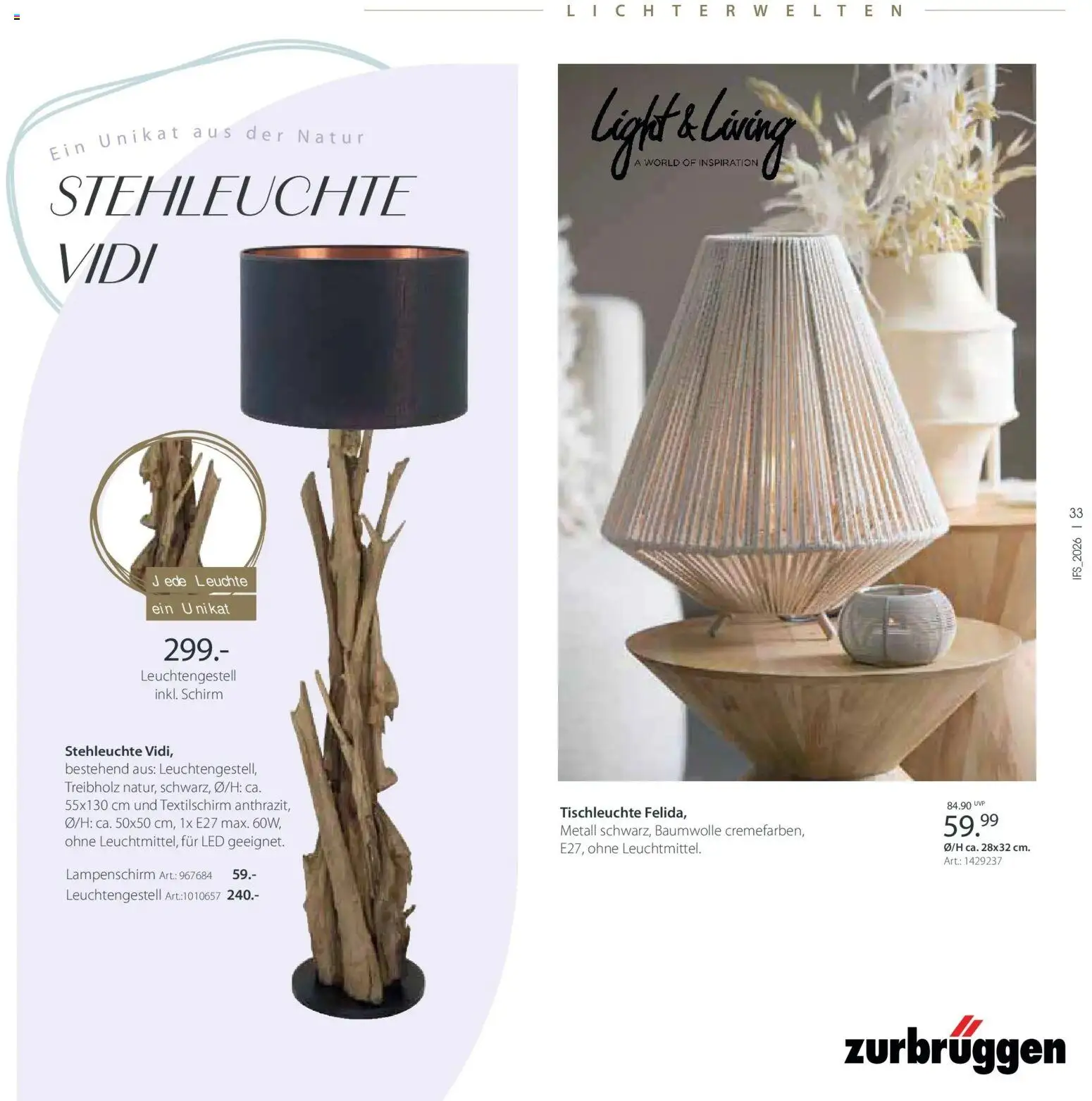 Zurbrüggen Frühlings-Boten für dein zuhause – gültig ab 14.04.2026 | Seite: 31 | Produkte: Lampenschirm