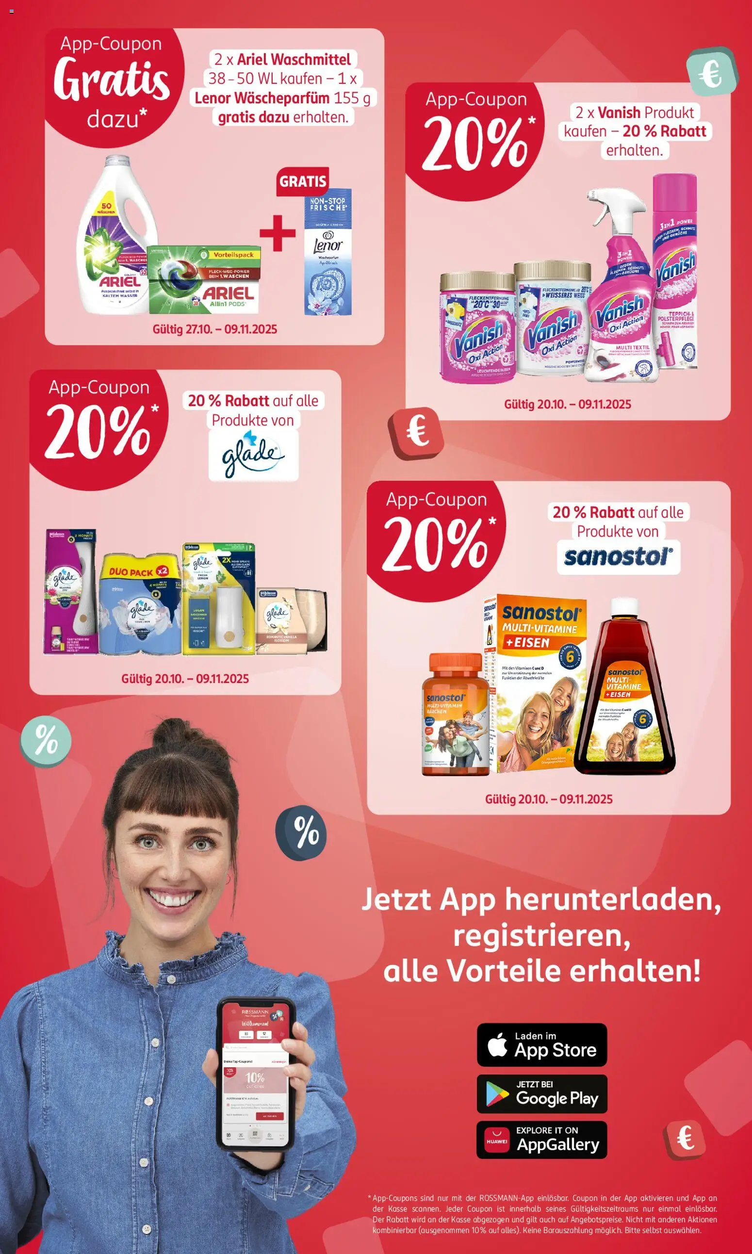 Rossmann Prospekt 	 – gültig ab 27.10.2025 | Seite: 3 | Produkte: Huawei, Lenor, Ariel, Teppich