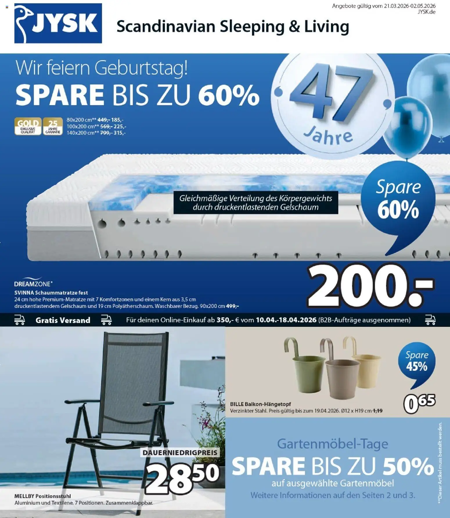 JYSK Prospekt 	 – gültig ab 21.03.2026 | Seite: 1 | Produkte: Gartenmöbel