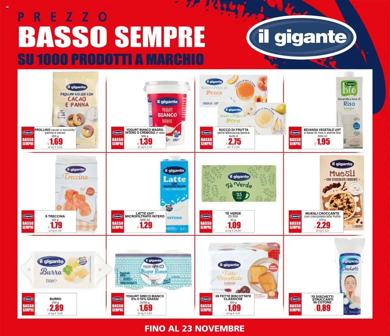 Volantino Il Gigante del 13.10.2025 | Pagina: 7 | Prodotti: Panna, Pesca, Fette biscottate, Frollini
