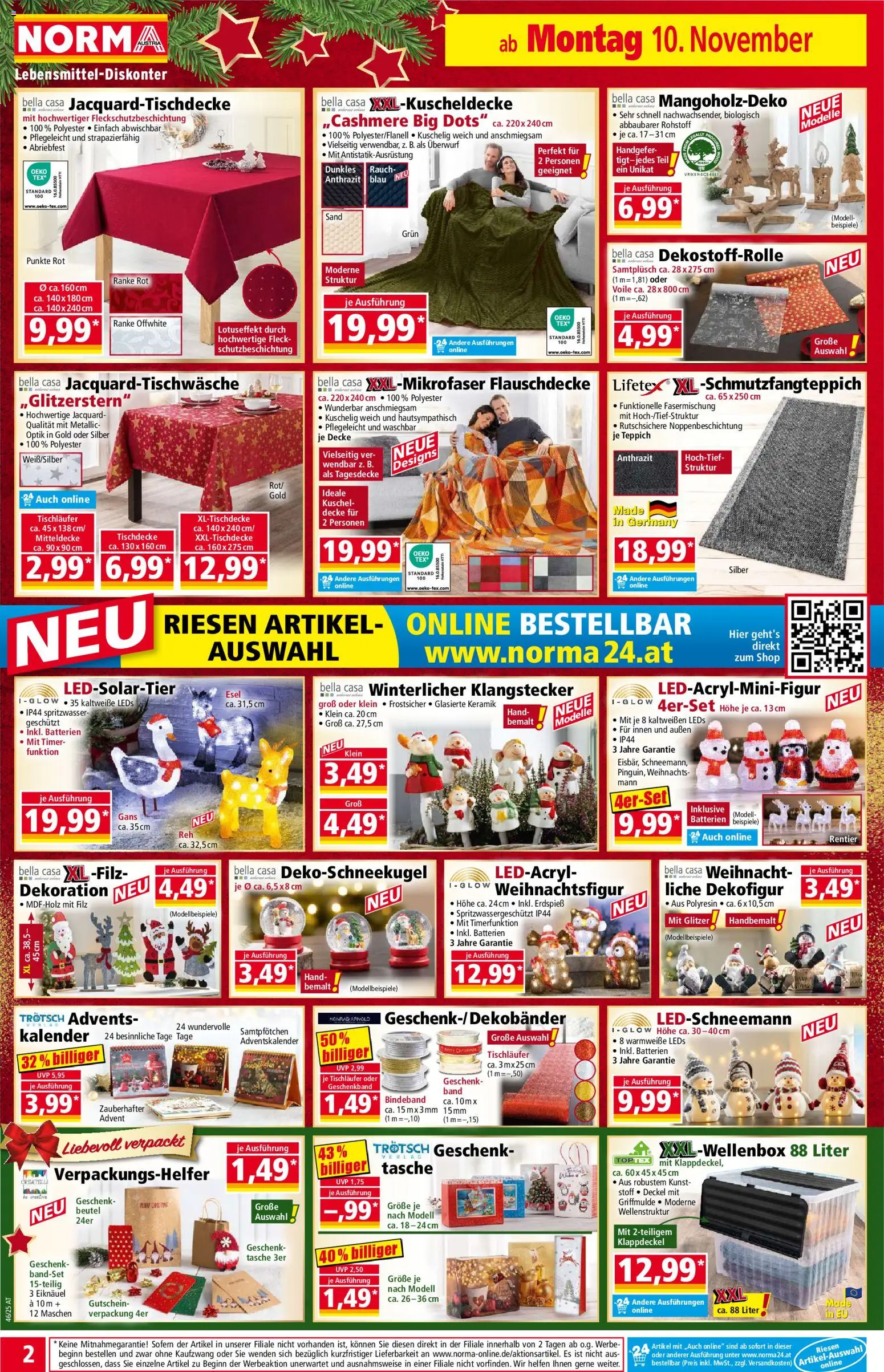Norma Flugblatt gültig ab 10.11.2025 | Seite: 3 | Produkte: Tasche, Decke, Teppich