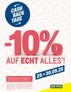 Metro  Cashback ab 29.09.2025 gültig
