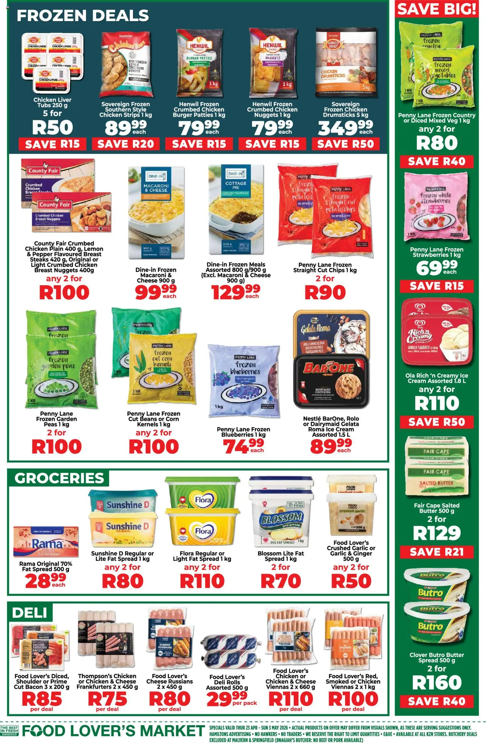 New Food Lover's Market catalogue – valid from 23.04.2026 | Page: 7 | Products: Beans, Strawberries, Cream, Bacon