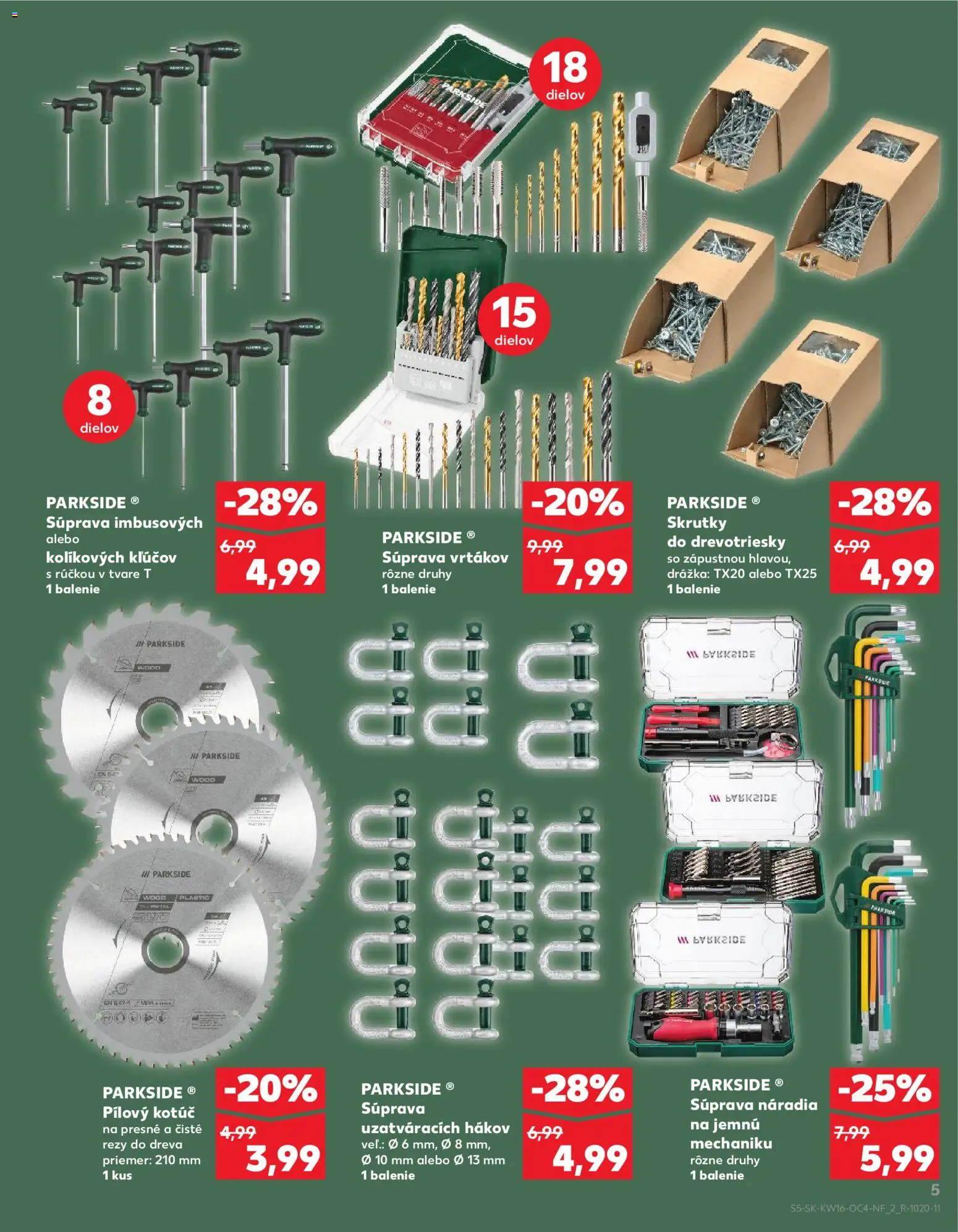 Kaufland SK akciós ujság - amely érvényes a következő dátumtól: 16.04.2026 | Oldal: 5 | Termékek: Parkside, Só