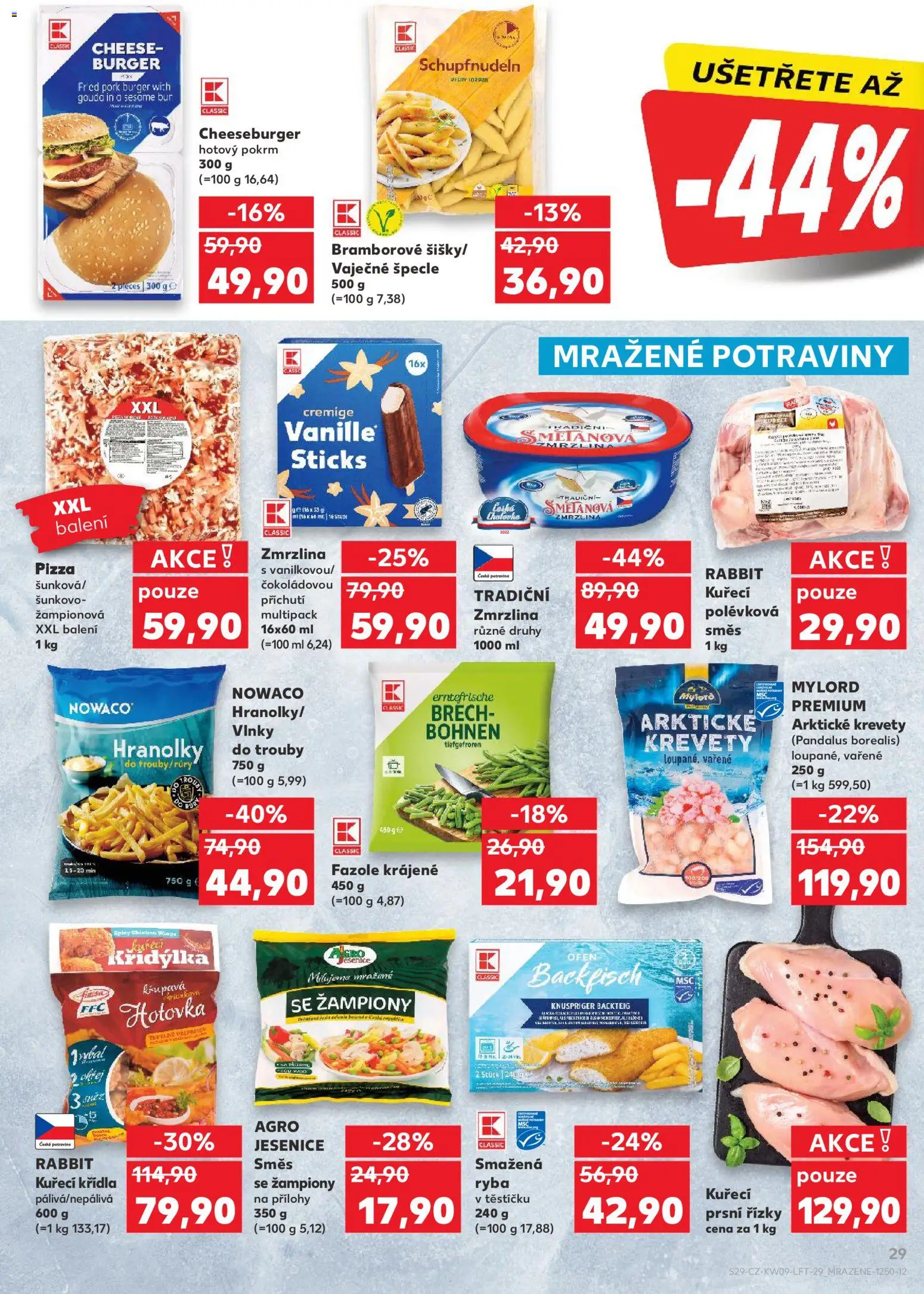 Kaufland leták - Plzeň Bory od 25.02.2026 | Strana: 29 | Produkty: Kuřecí prsní řízky, Potraviny, Fazole, Krevety