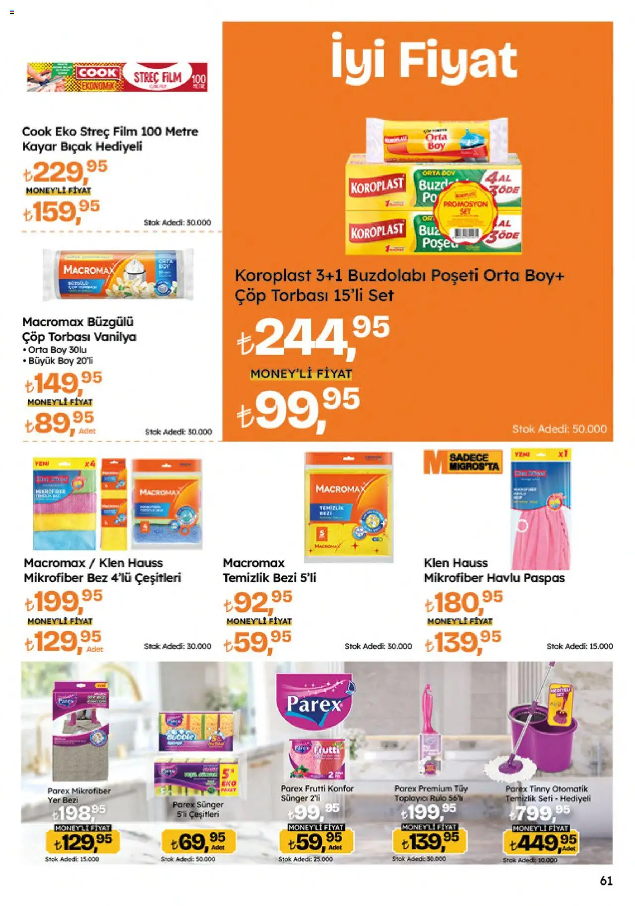Migros Katalog - Migroskop - 07.08.2025 tarihinden itibaren geçerlidir | Sayfa: 61 | Ürünler: Çöp torbası, Paspas, Buzdolabı