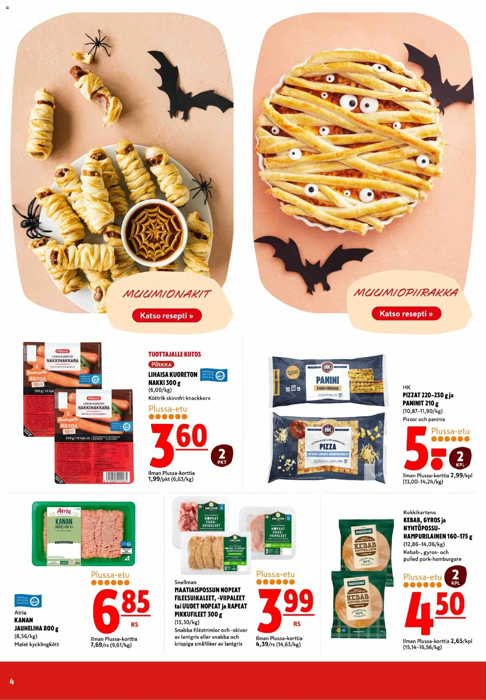 K-Citymarket tarjoukset – voimassa 27.10.2025 alkaen | Sivu: 4 | Tuotteet: Jauheliha, Pizza, Hampurilainen