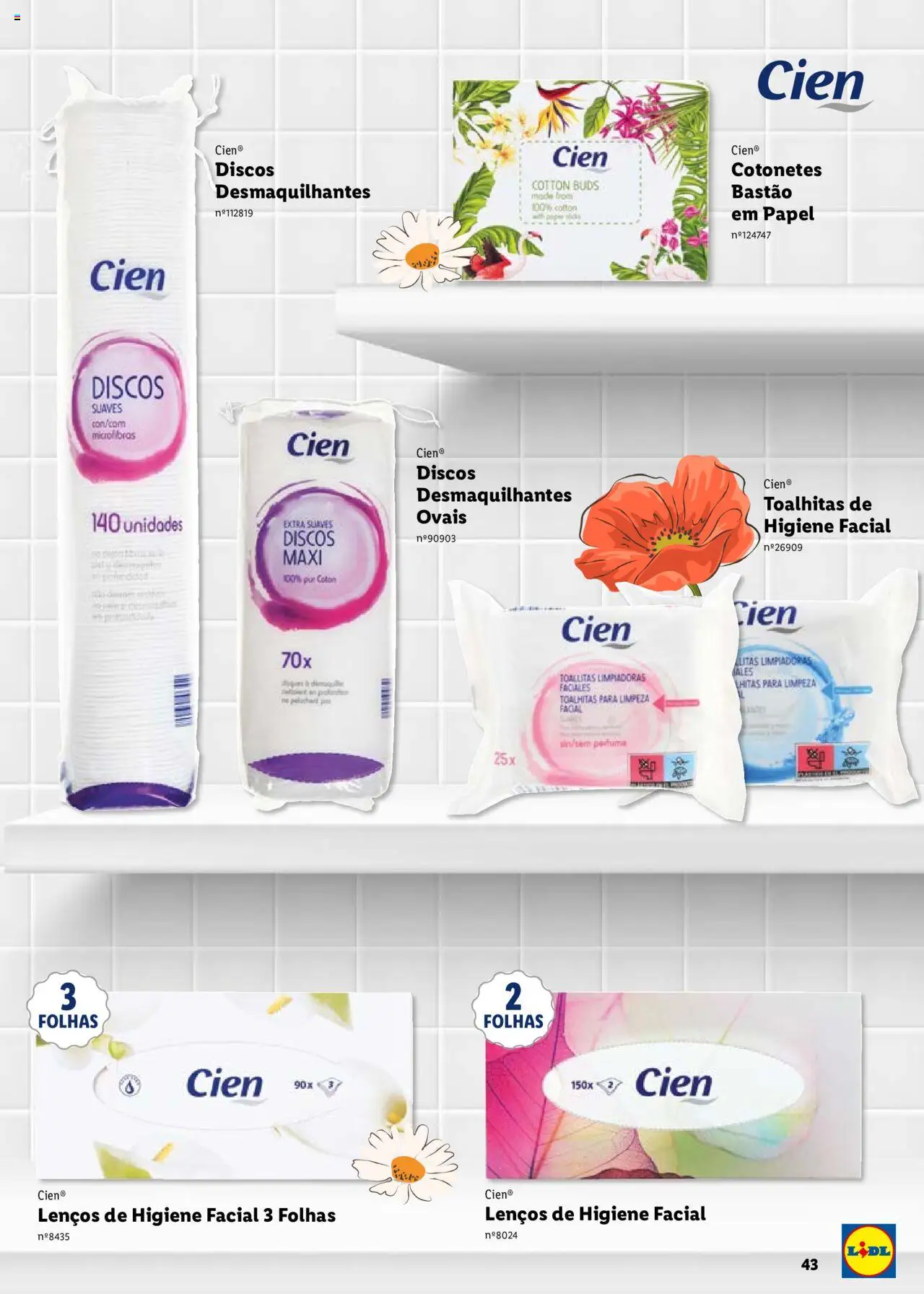 Lidl Cien - Beleza Inteligente │ válido de 26.02.2024 | Página: 43 | Produtos: Cotonetes