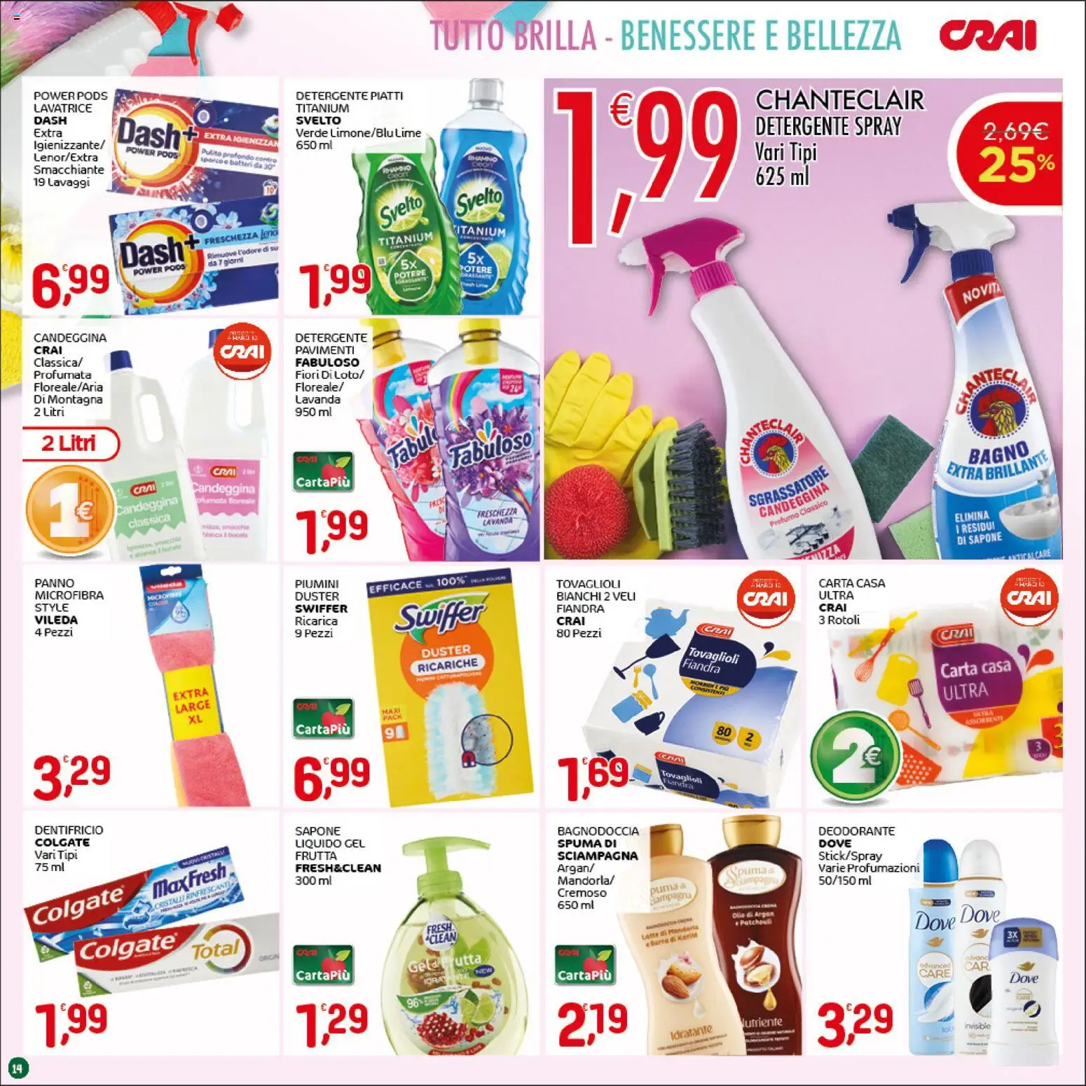 Volantino CRAI del 30.04.2026 | Pagina: 14 | Prodotti: Sapone, Deodorante, Burro, Lavatrice