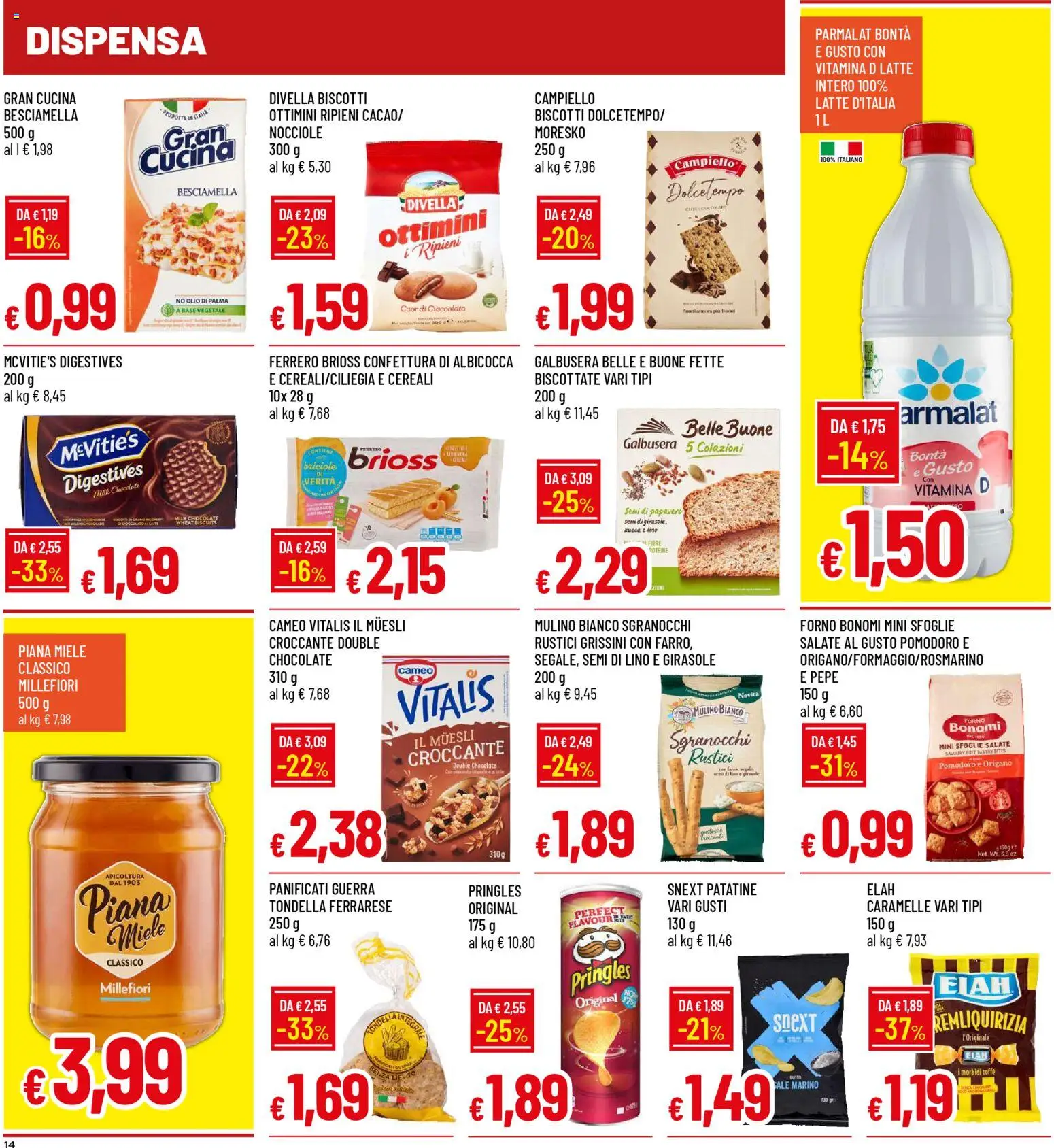 Volantino Famila del 30.10.2025 | Pagina: 14 | Prodotti: Caramelle, Latte, Miele, Farro