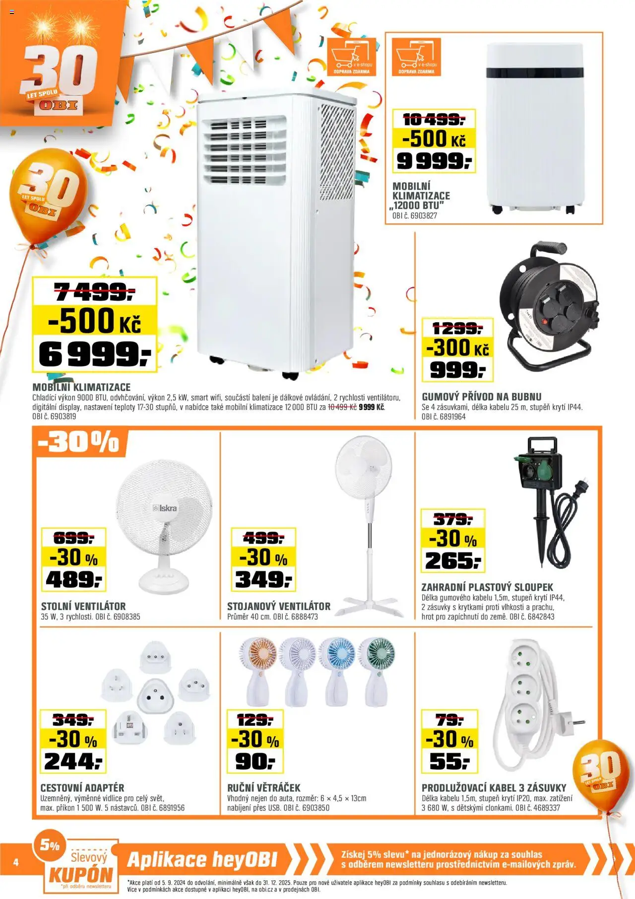 OBI leták od 01.06.2025 | Strana: 4 | Produkty: Mobilní klimatizace, Adaptér, Klimatizace, Ventilátor