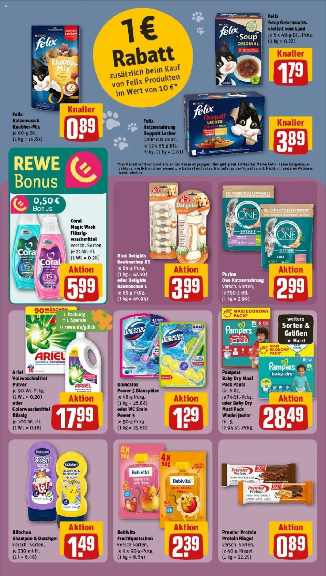 Rewe prospekt Vetschau	 - gültig ab dem 25.05.2025 | Seite: 29 | Produkte: Pampers, Duschgel, Waschmittel, Pfirsich