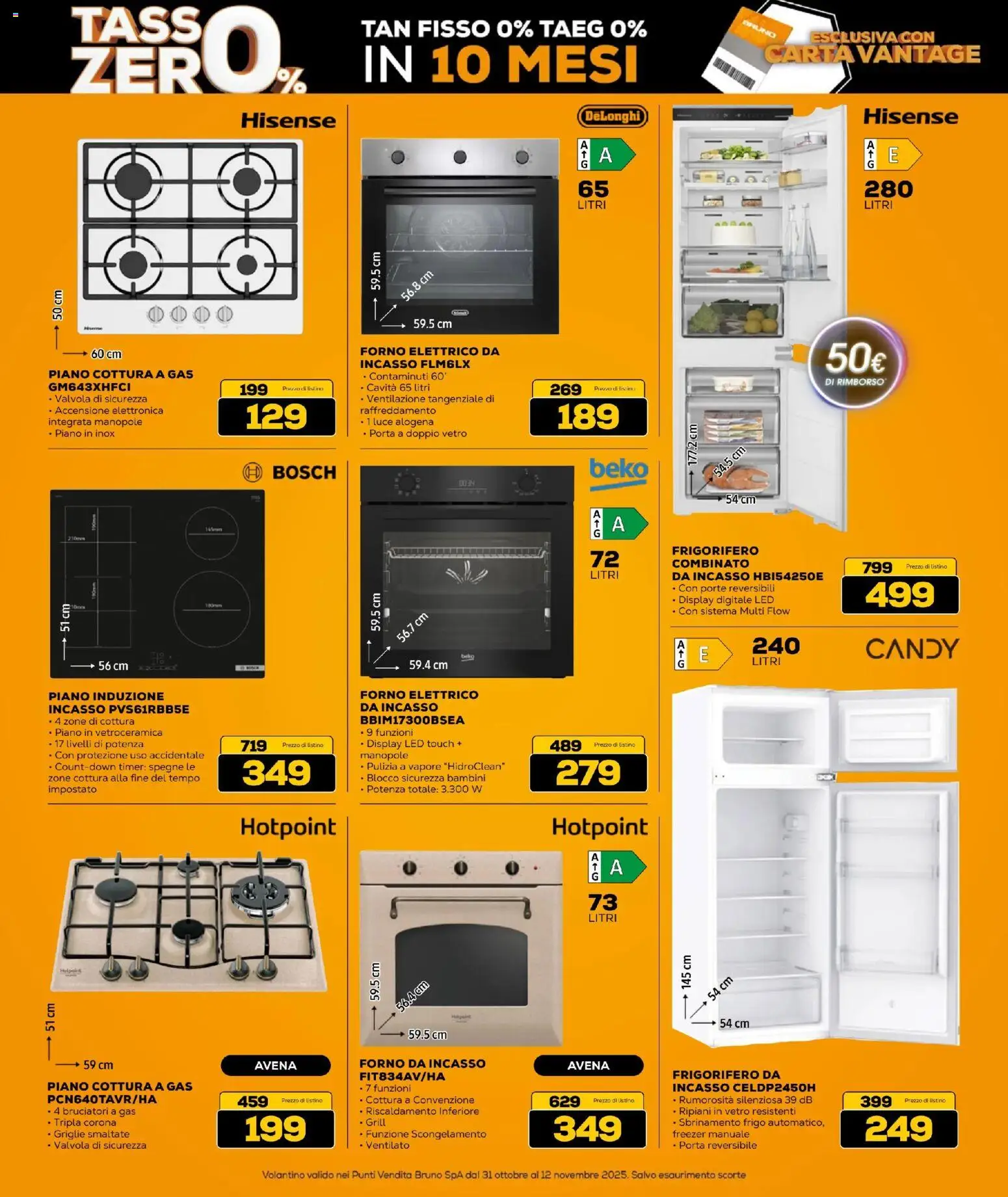 Volantino BRUNO del 31.10.2025 | Pagina: 21 | Prodotti: Piano cottura, Frigorifero, Frigorifero combinato, Forno elettrico
