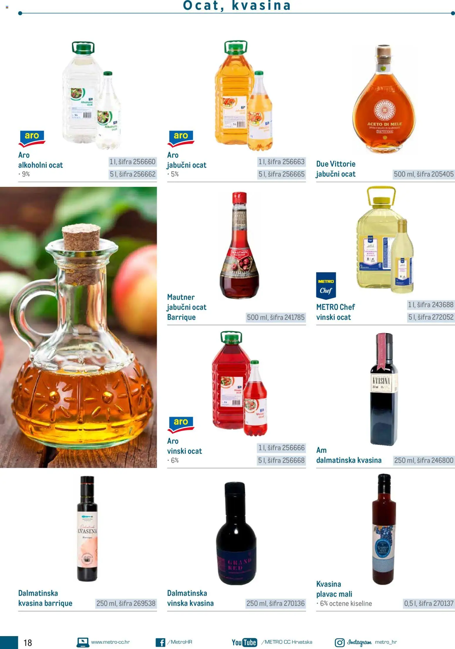 Metro katalog | vrijedi od 05.03.2026 | Stranica: 18 | Proizvodi: Jabučni ocat, Alkoholni ocat, Ocat