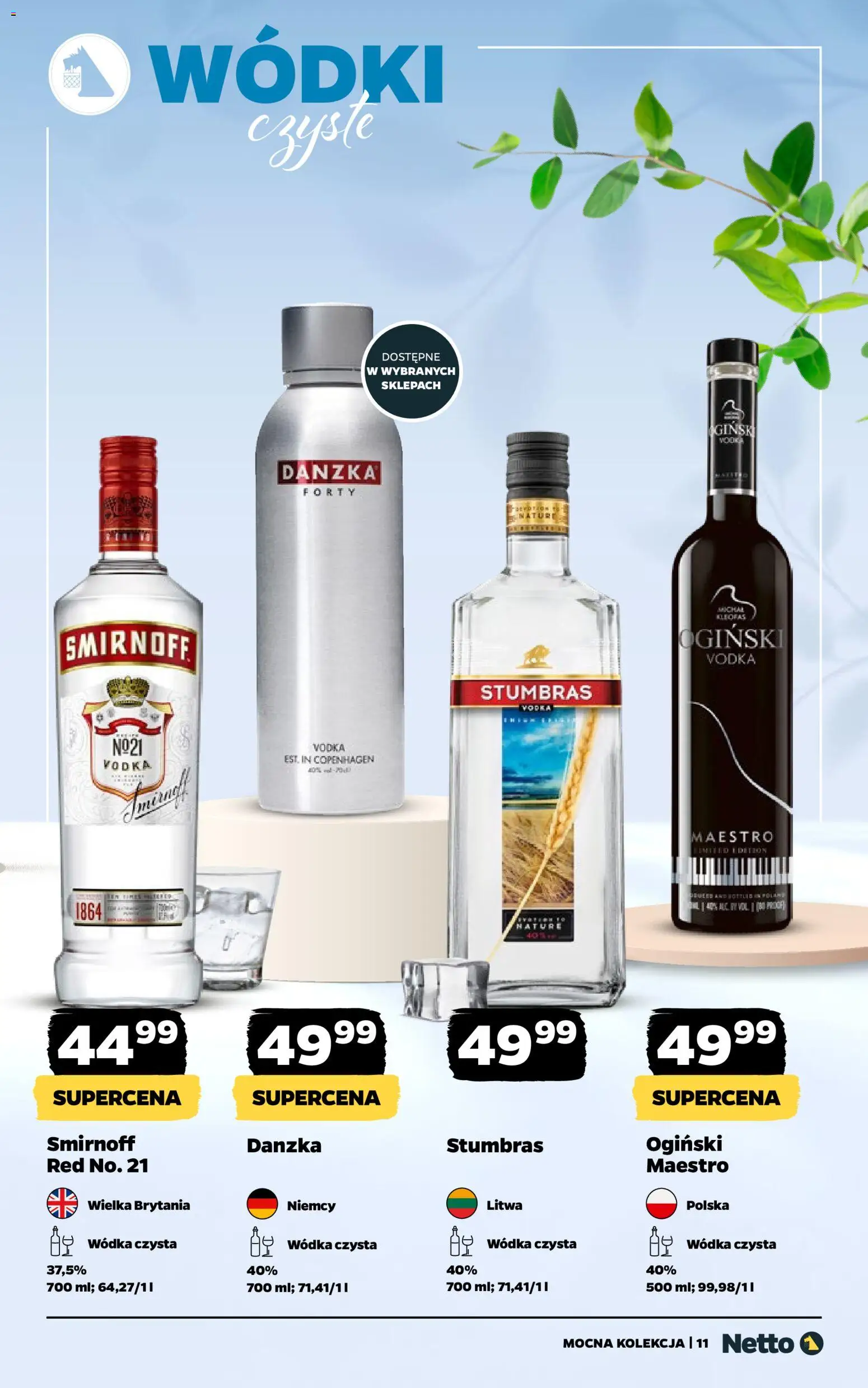 Netto gazetka - Alkohole mocne od 27.04.2026 | Strona: 11 | Produkty: Ogiński, Vodka, Wódka