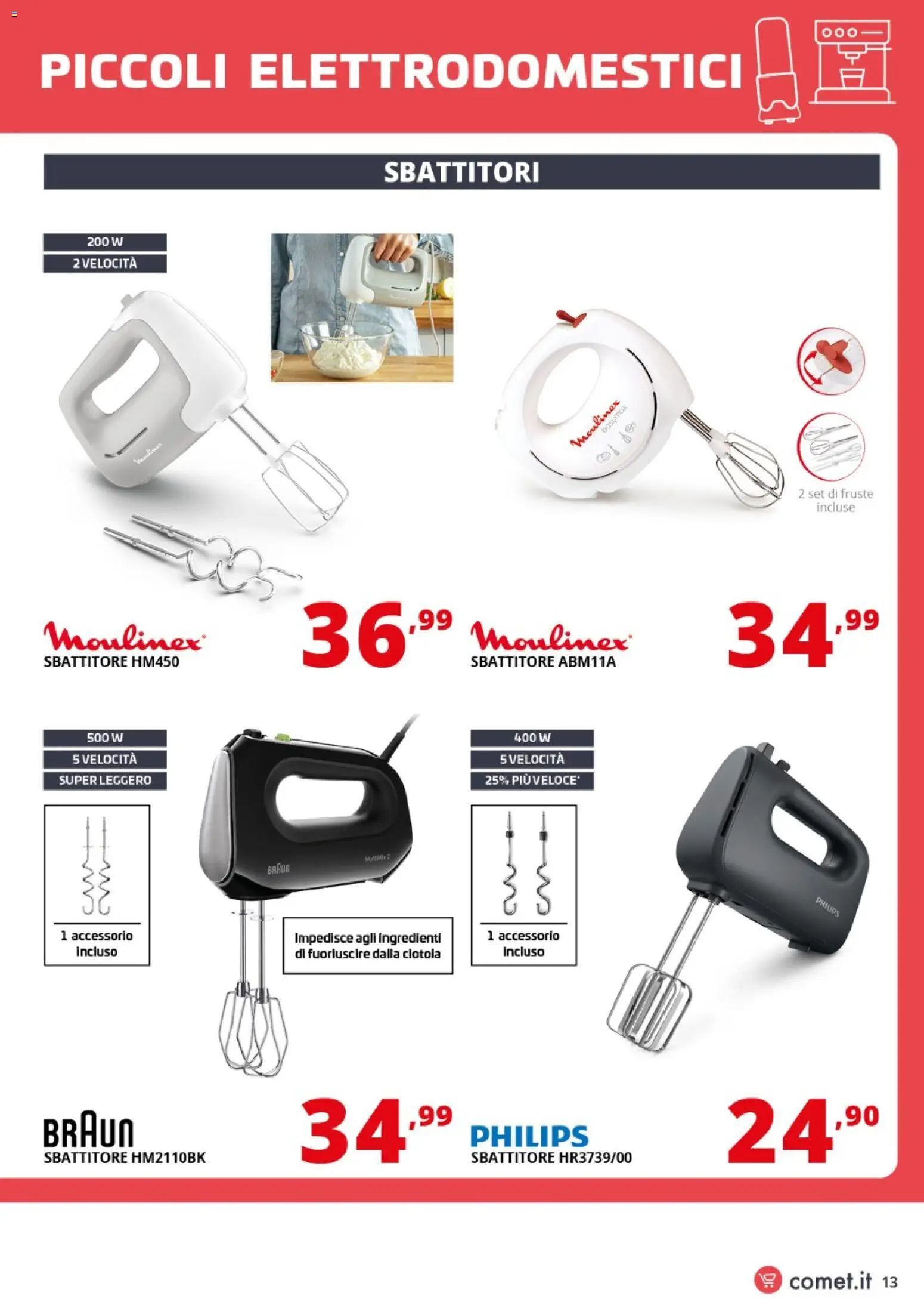 Volantino Comet del 24.04.2026 | Pagina: 13 | Prodotti: Sbattitore, Ciotola