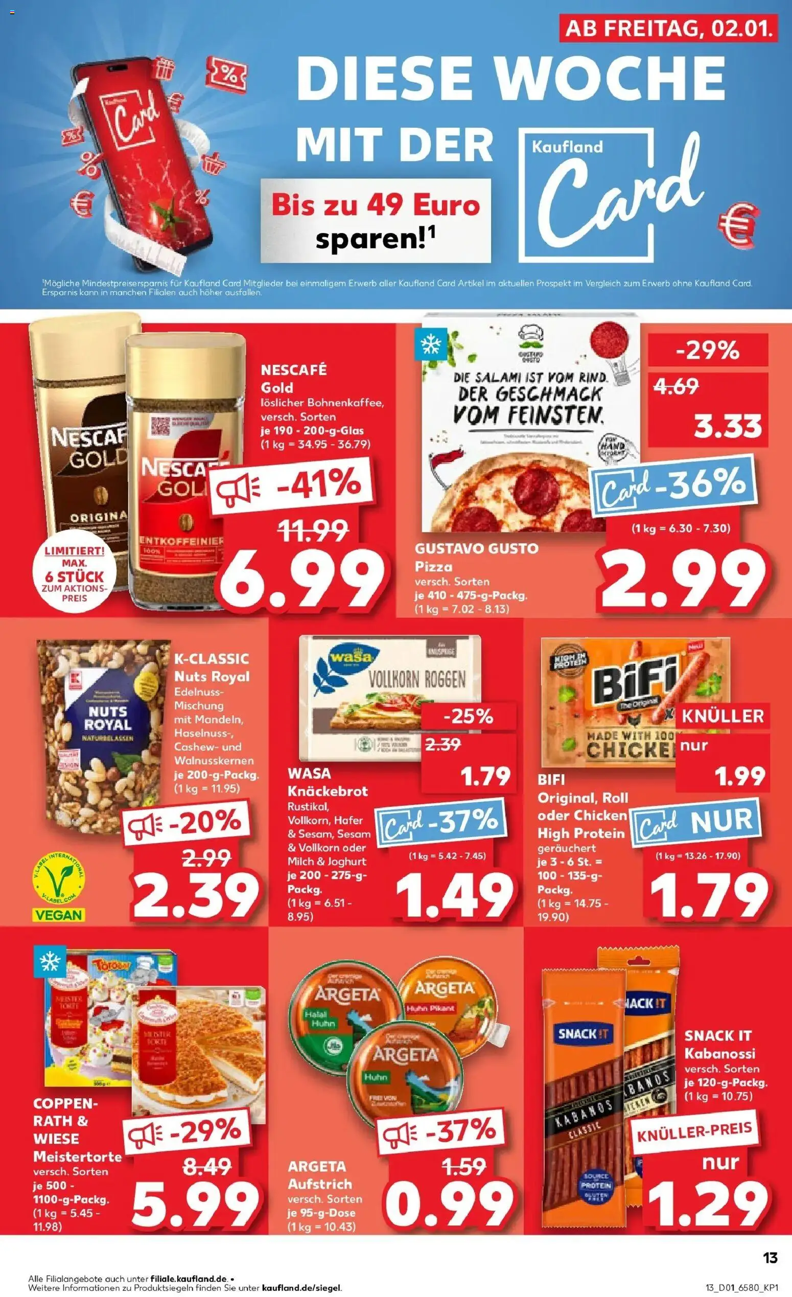 Kaufland prospekt Hamburg	 – gültig ab 05.01.2026 | Seite: 13 | Produkte: Nescafe, Milch, Bifi, Pizza