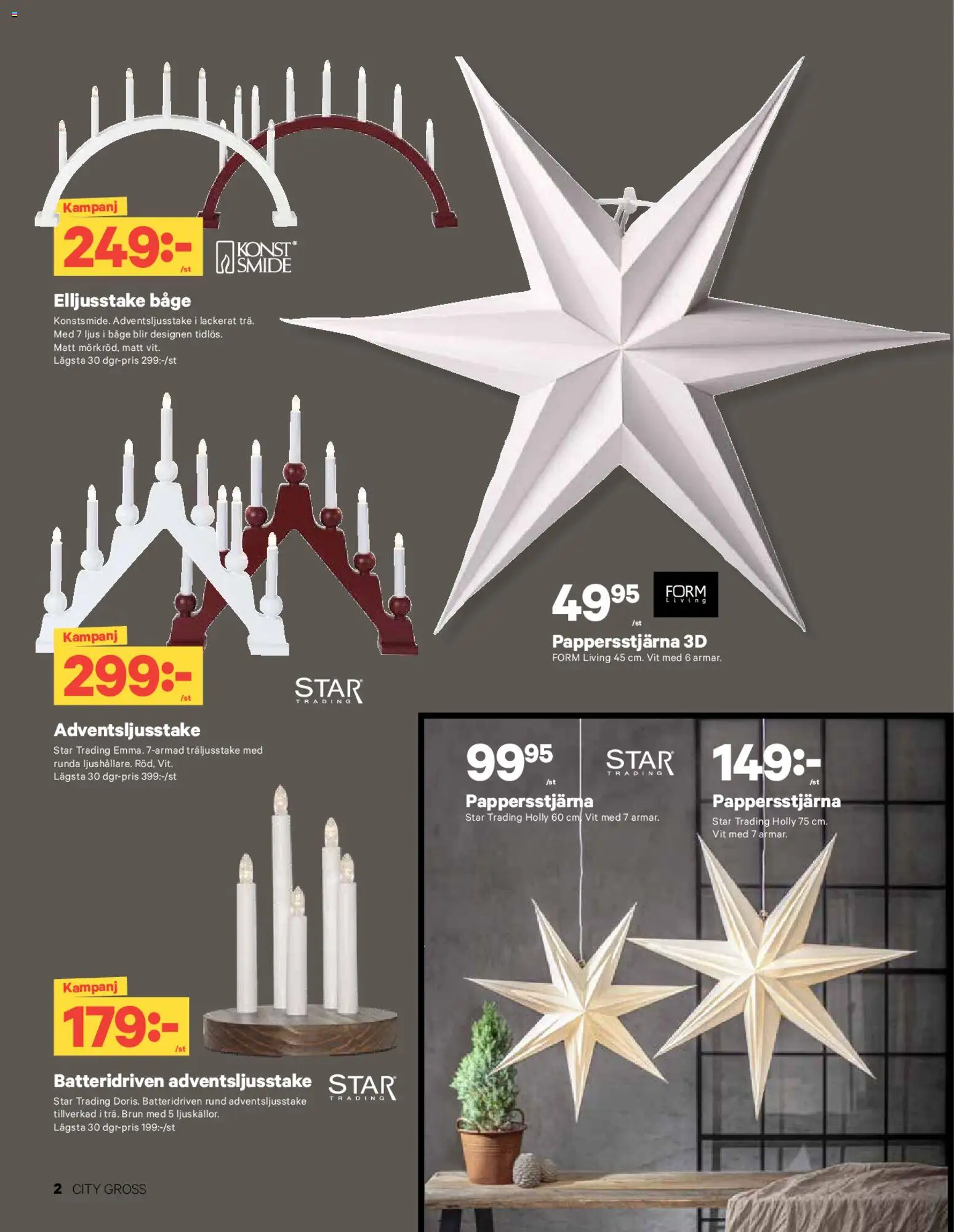 City Gross reklamblad aktuell från 24.11.2025 | Sida: 14 | Produkter: Ljus