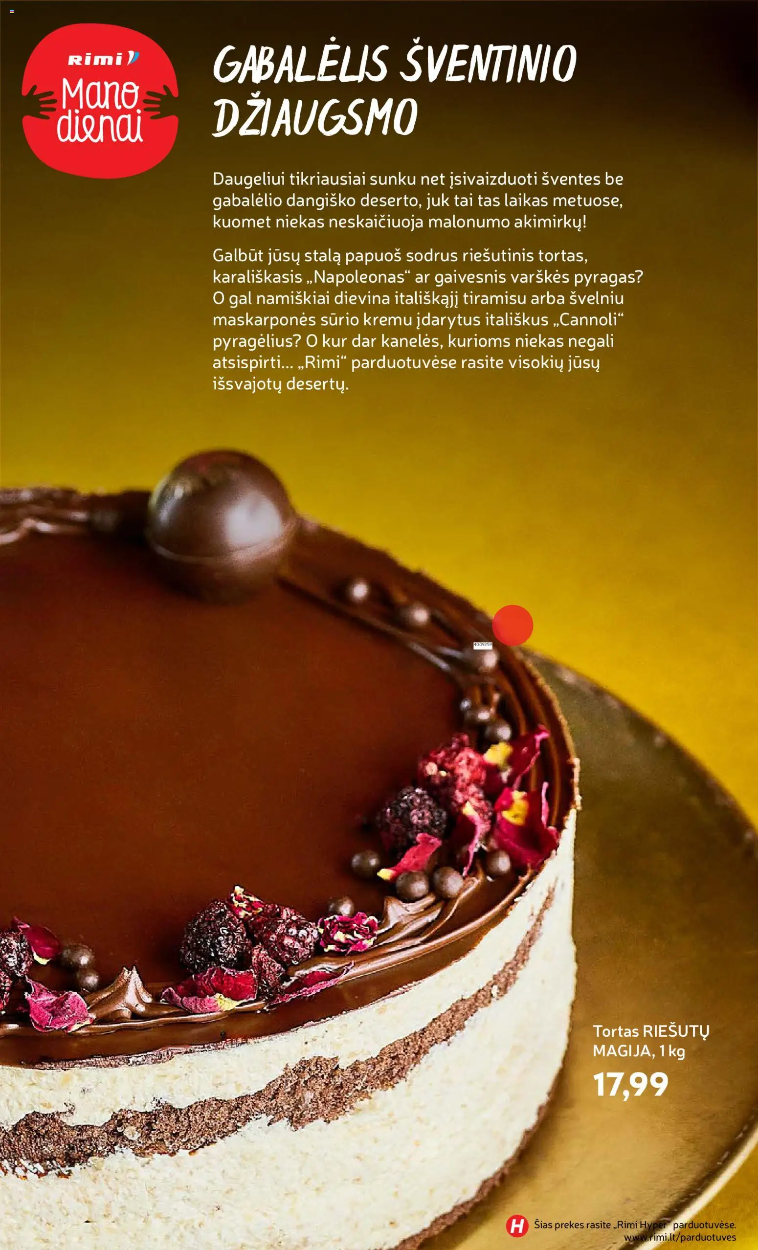 Rimi akcijos nuo 02.12.2025 | Puslapis: 2 | Prekių: Tortas, Pyragas