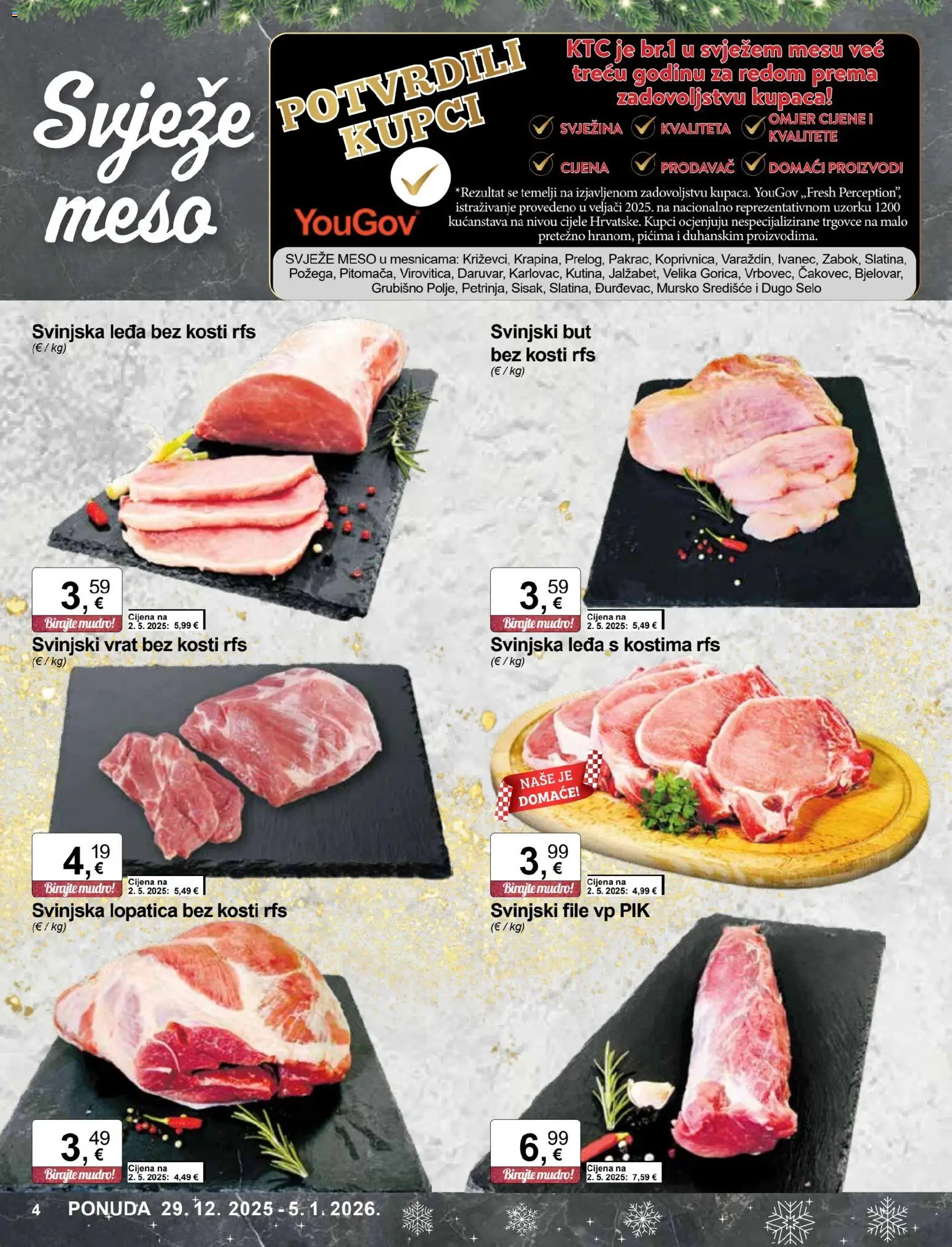 KTC katalog | vrijedi od 29.12.2025 | Stranica: 4 | Proizvodi: Svinjski vrat, Svinjska lopatica, Meso, Lopatica