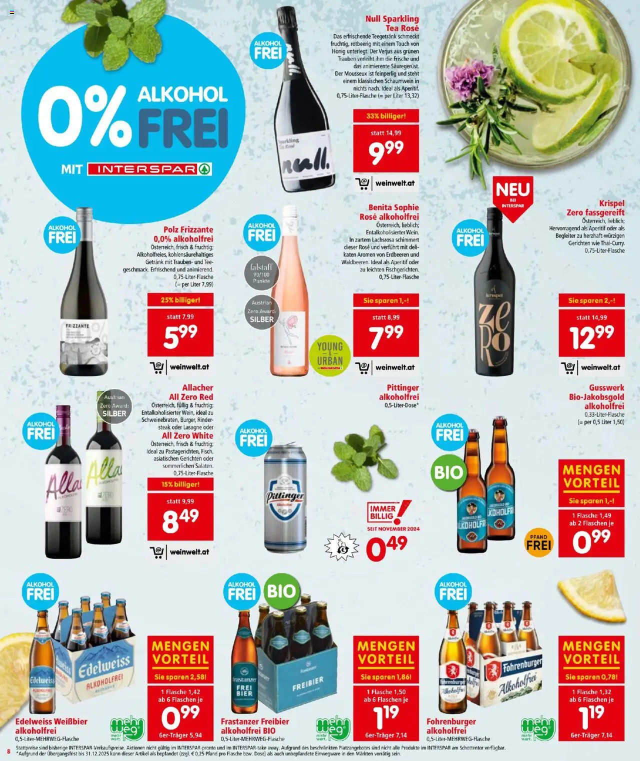 Interspar Flugblatt gültig ab 07.08.2025 | Seite: 8 | Produkte: Erdbeeren, Bier, Tee