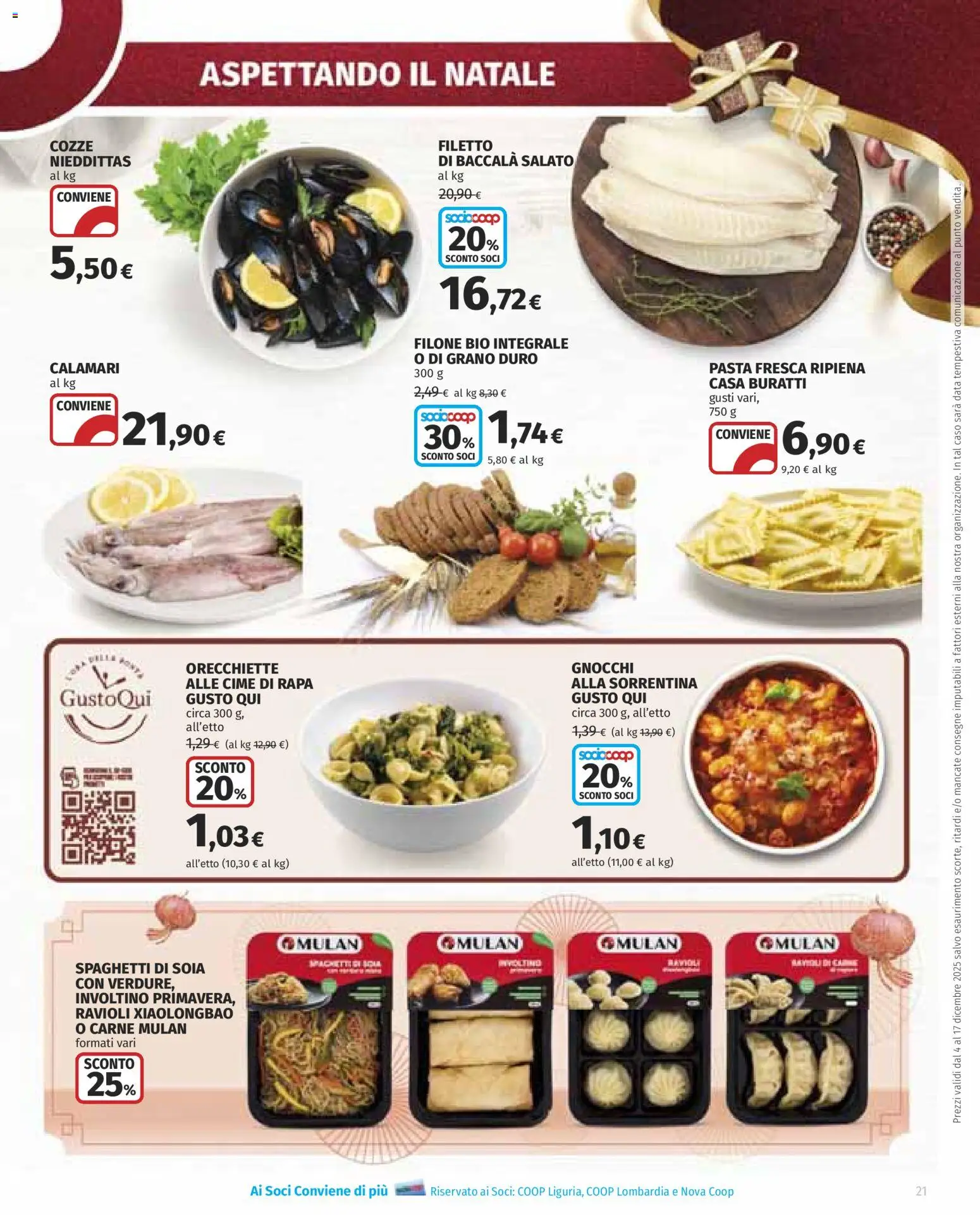 Volantino Ipercoop del 04.12.2025 | Pagina: 21 | Prodotti: Calamari, Pasta, Orecchiette, Gnocchi
