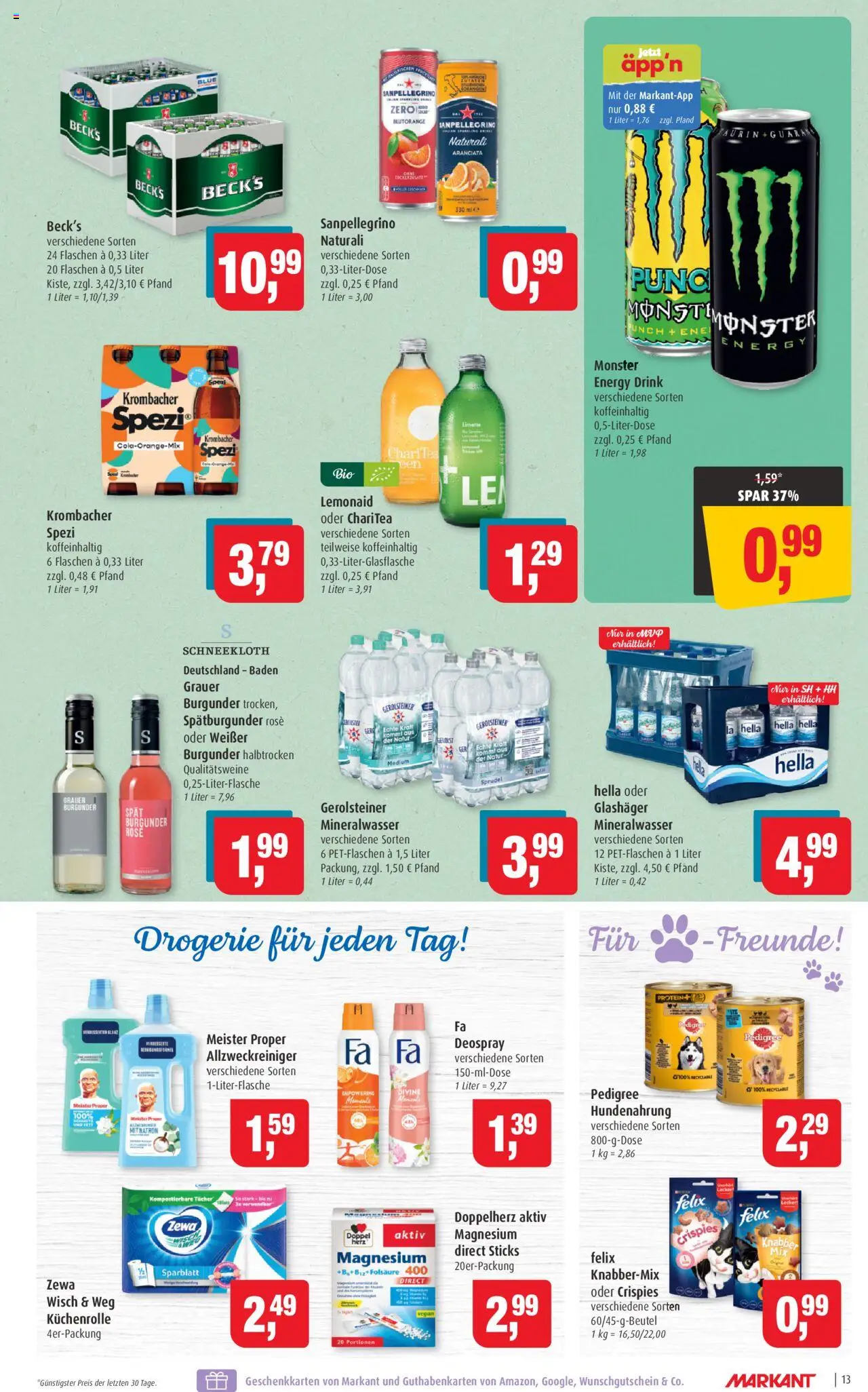 Markant Prospekt 	 - gültig ab dem 21.07.2025 | Seite: 13 | Produkte: Energy, Zewa, Hella, Limette