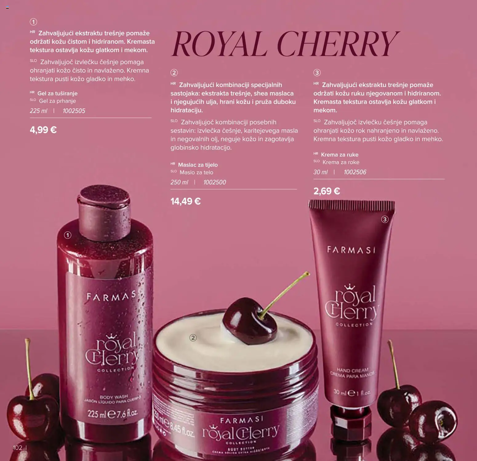 Farmasi katalog | vrijedi od 01.01.2026 | Stranica: 102 | Proizvodi: Maslac, Krema za ruke, Gel za tuširanje, Krema