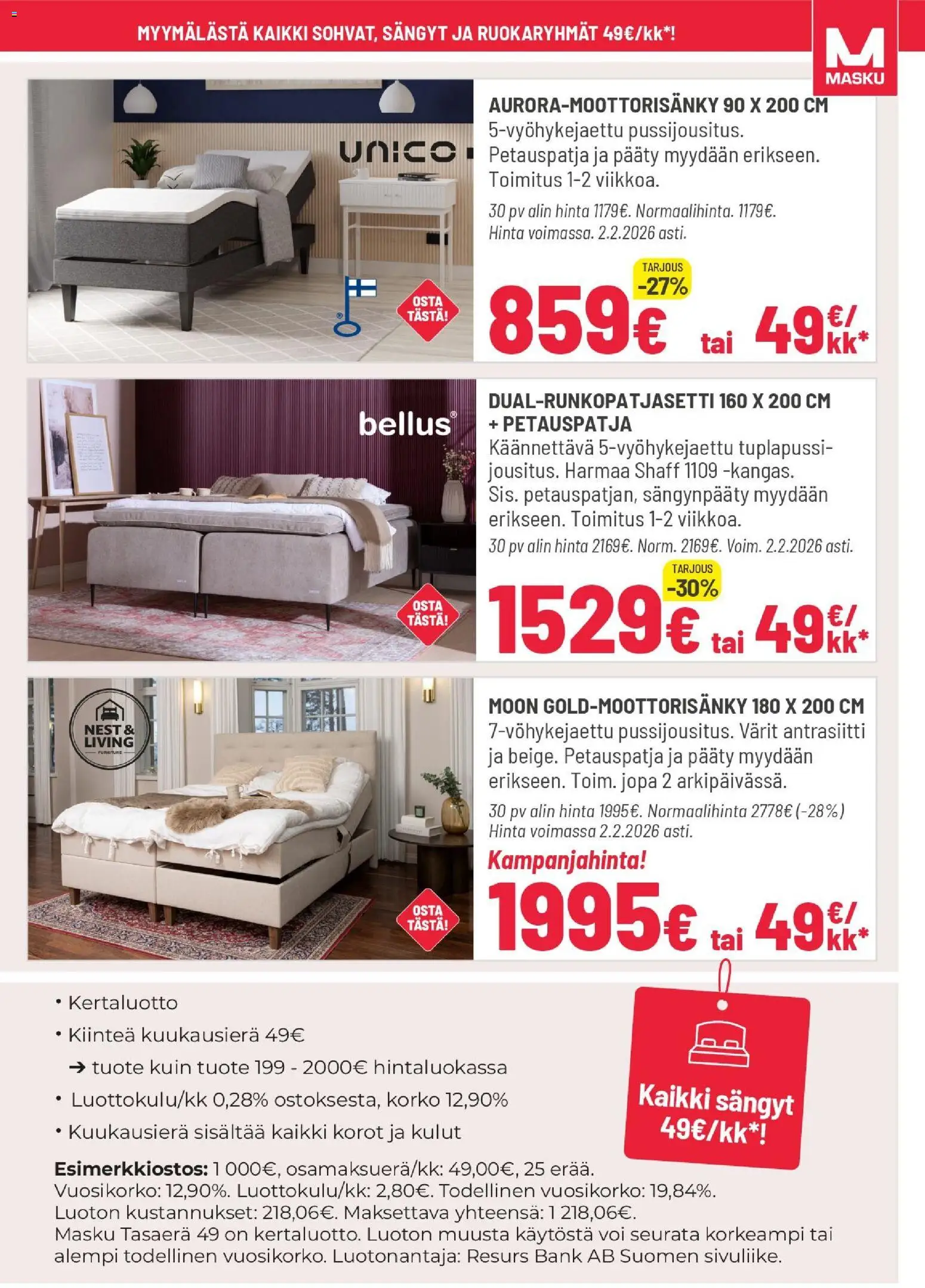 Masku tarjoukset – voimassa 27.01.2026 alkaen | Sivu: 5 | Tuotteet: Voi, Petauspatja