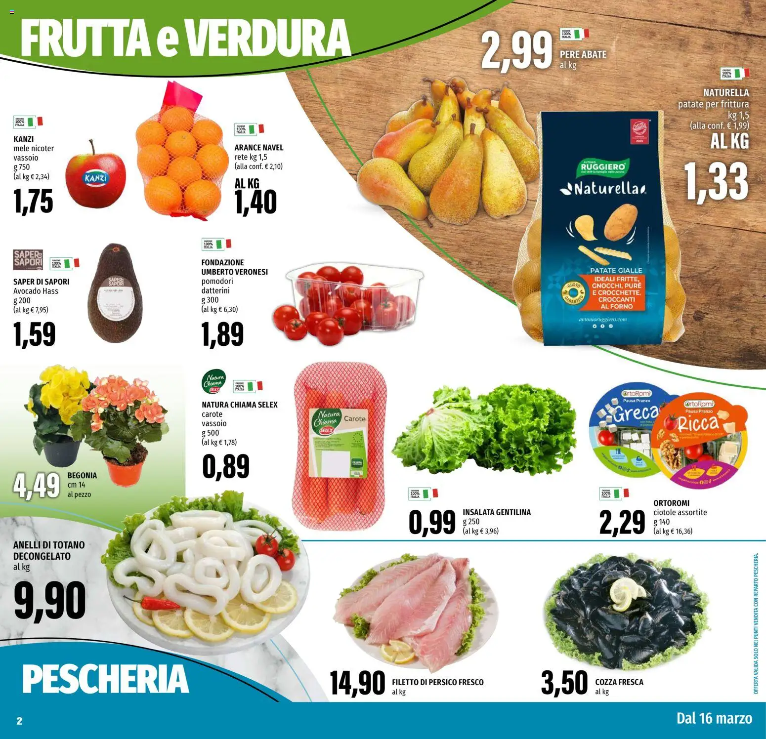 Volantino EMI del 16.03.2026 | Pagina: 2 | Prodotti: Insalata, Patate, Carote, Totano