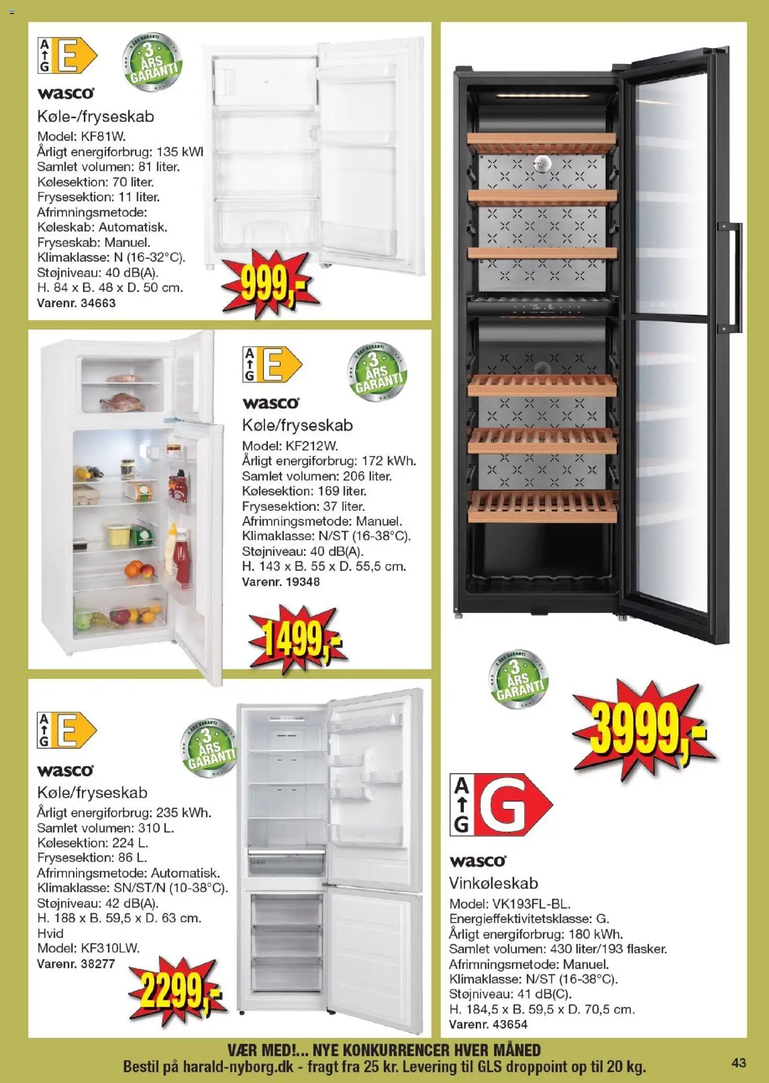 Harald Nyborg tilbudsavis – gyldig fra 08.01.2026 | Side: 47 | Produkter: Køleskab