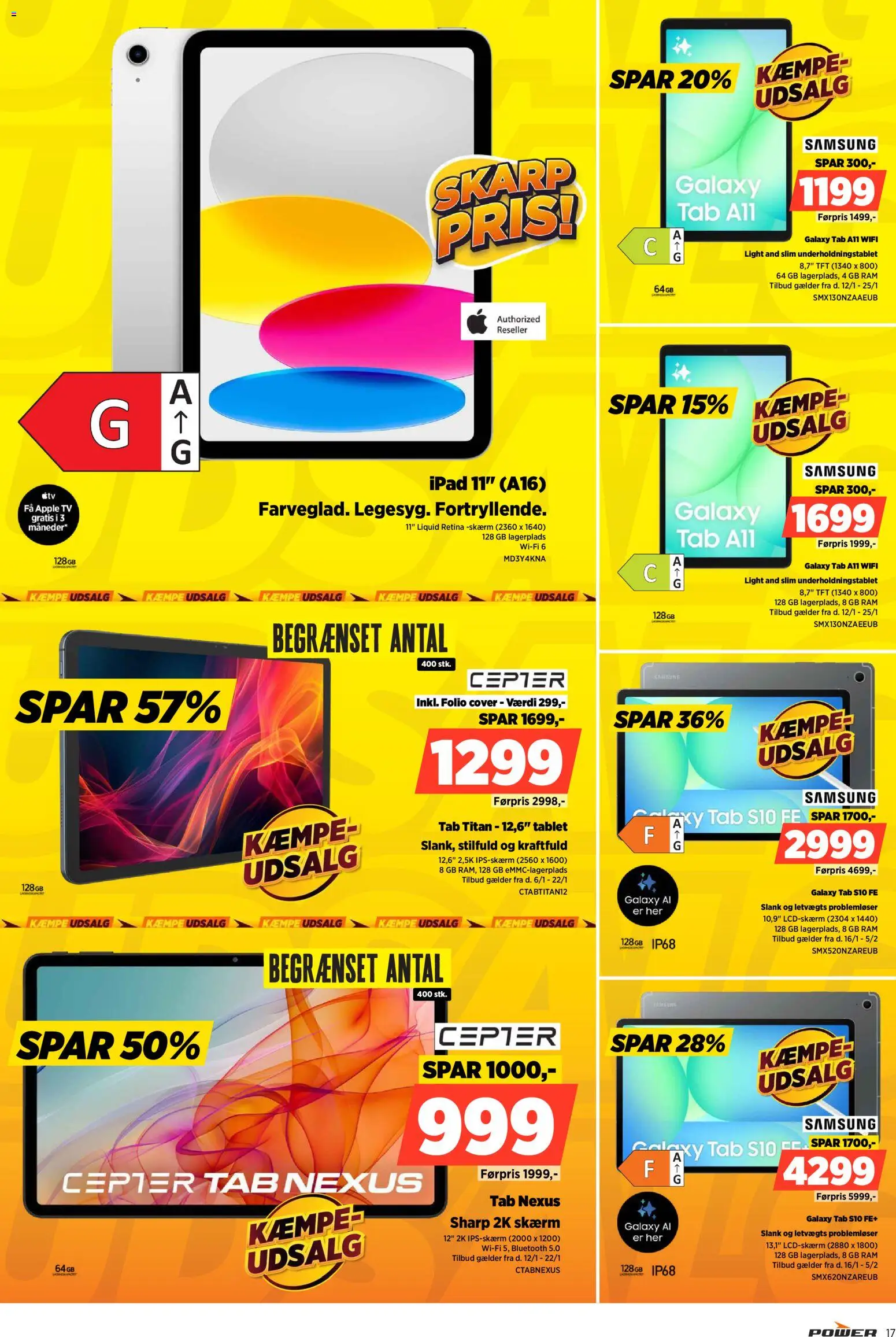 Power tilbudsavis – gyldig fra 16.01.2026 | Side: 17 | Produkter: RAM, Skærm, Tablet, TV