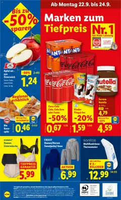 Lidl Flugblatt gültig ab 18.09.2025 | Seite: 40 | Produkte: Unterwäsche, Zucker, Mango, Äpfel